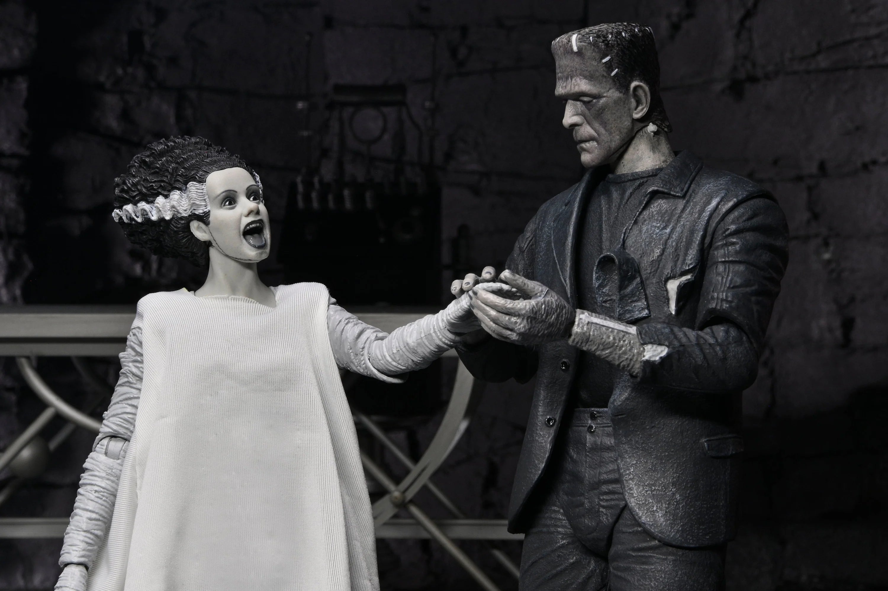 NECA - Universal Monsters - Bride of Frankenstein 90th Anniversary - Ultimate The Monster & His Bride (B&W) 7" Scale Action Figure 2-Pack
