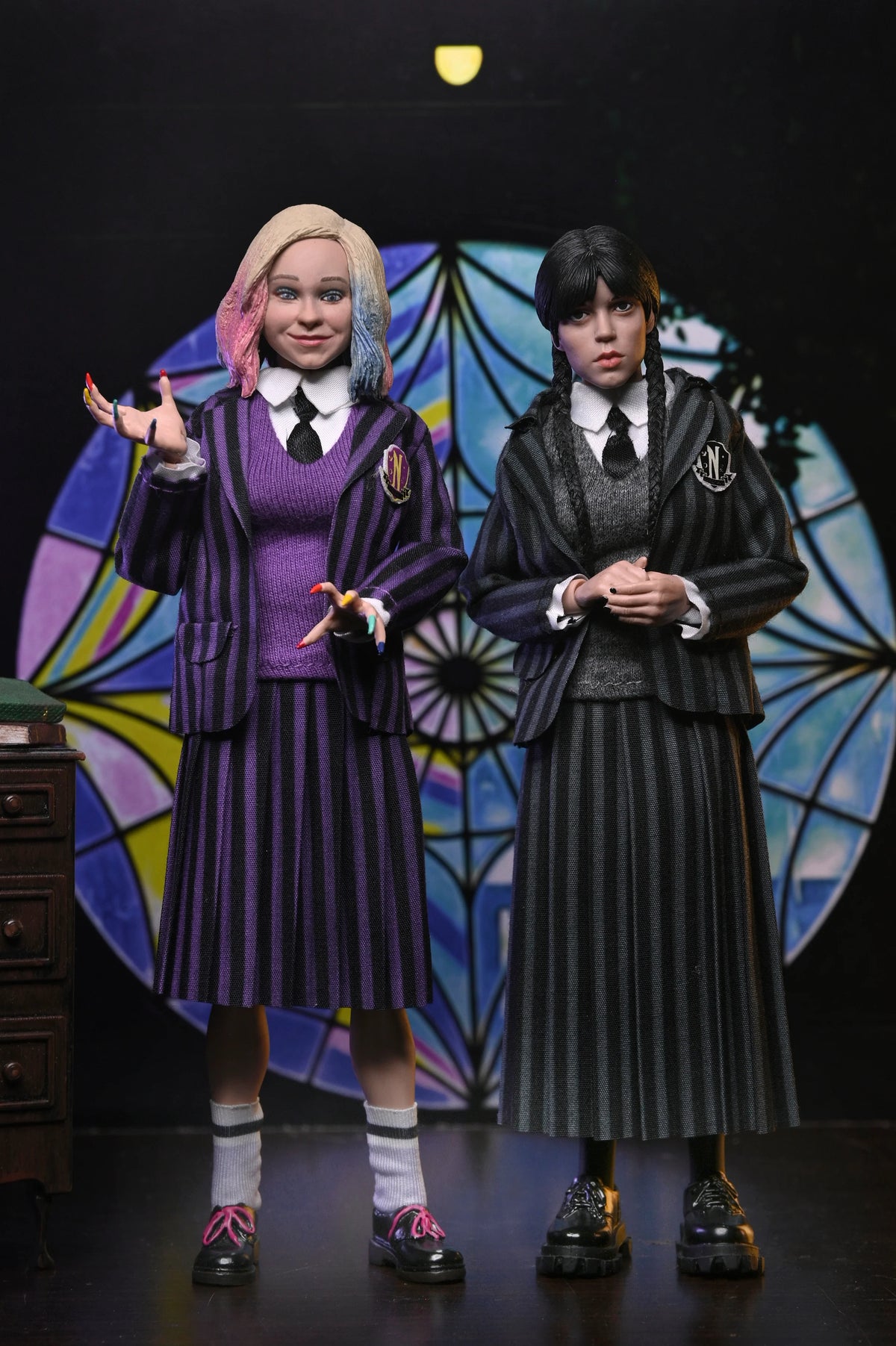 NECA - Wednesday - Wednesday Addams & Enid (Nevermore Uniforms) 8" Clothed Action Figure 2-Pack (Pre-Order Ships October 2025)