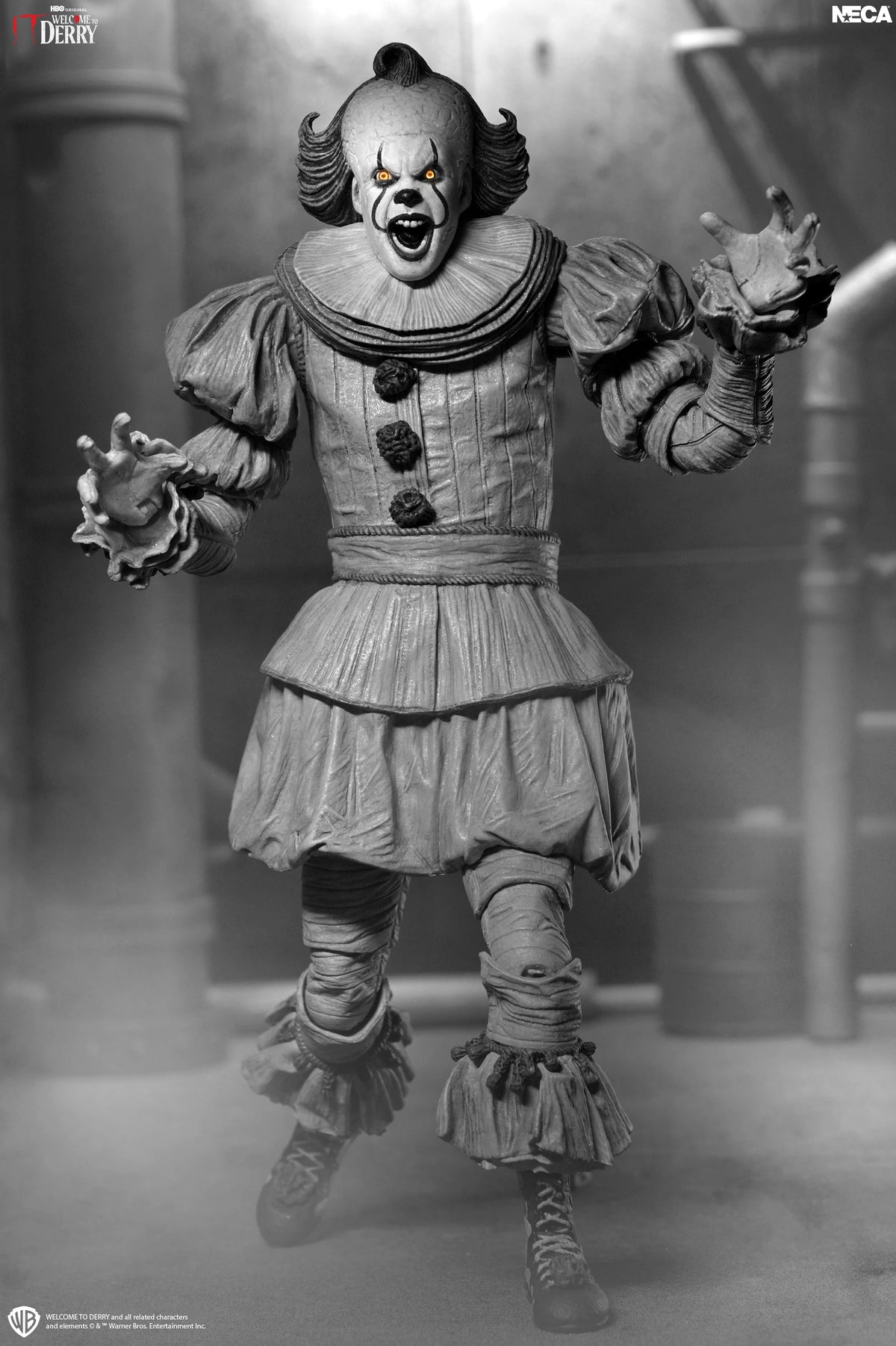 NECA - IT: Welcome to Derry - Ultimate Black and White Pennywise 7" Scale Action Figure