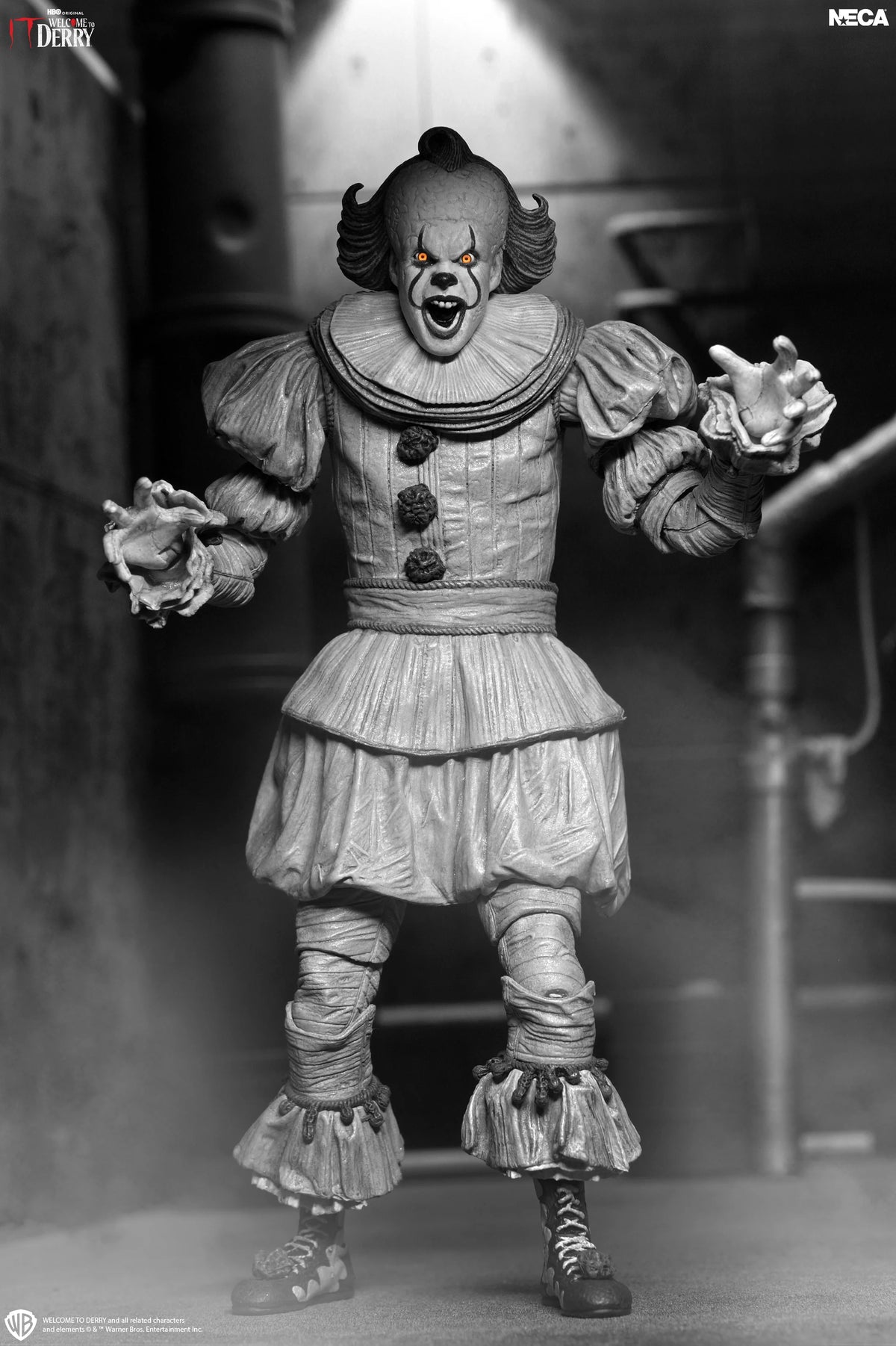 NECA - IT: Welcome to Derry - Ultimate Black and White Pennywise 7" Scale Action Figure