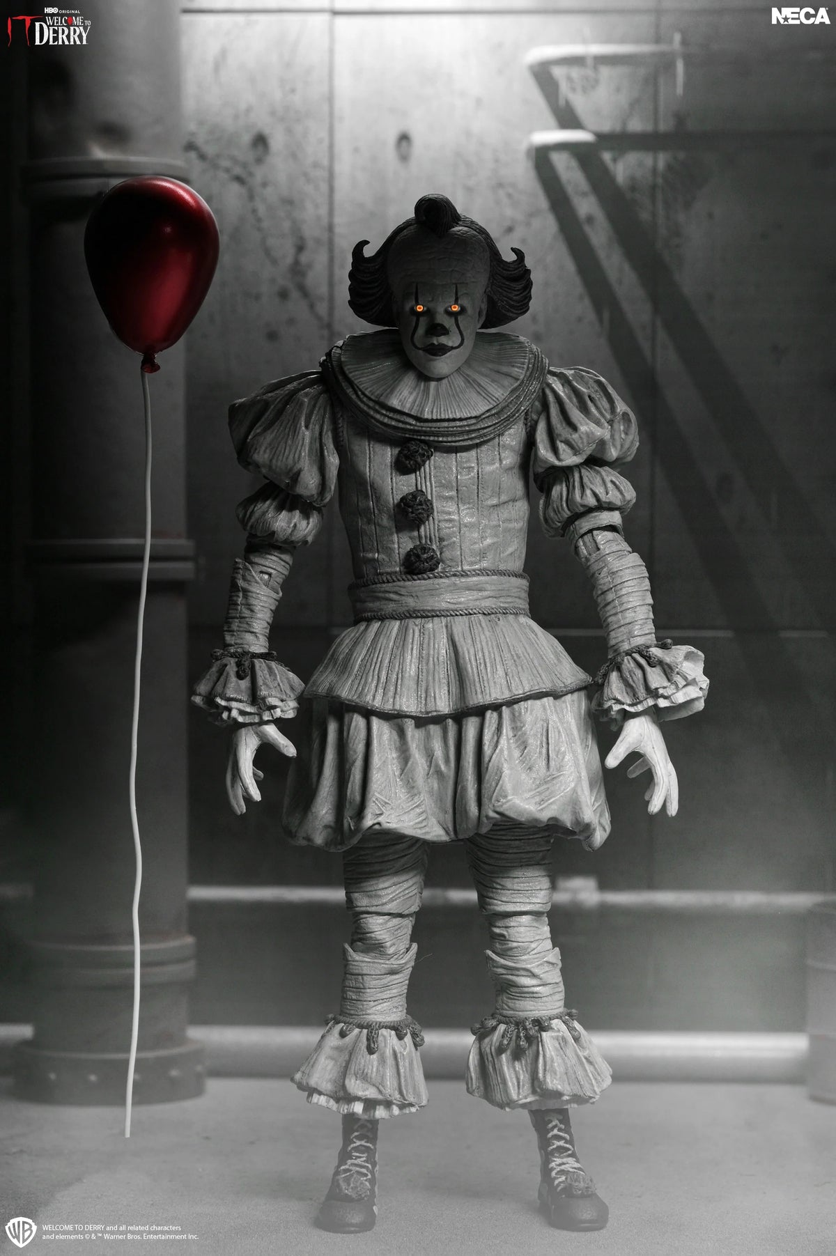 NECA - IT: Welcome to Derry - Ultimate Black and White Pennywise 7" Scale Action Figure