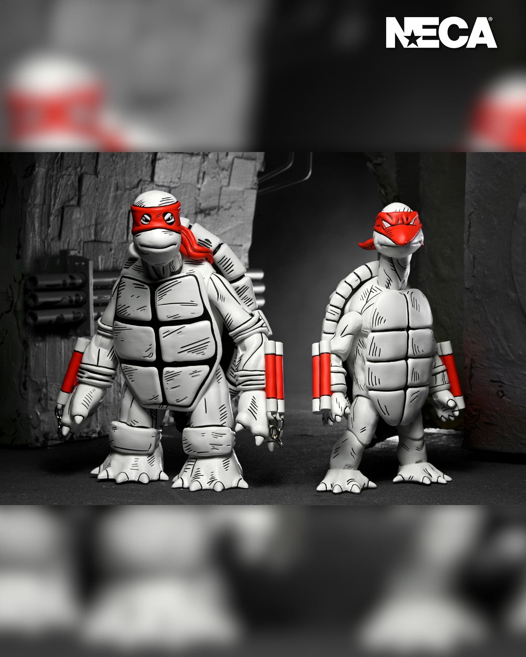 NECA - TMNT: Archie Comics - Black & White First Turtles Action Figure 2-Pack