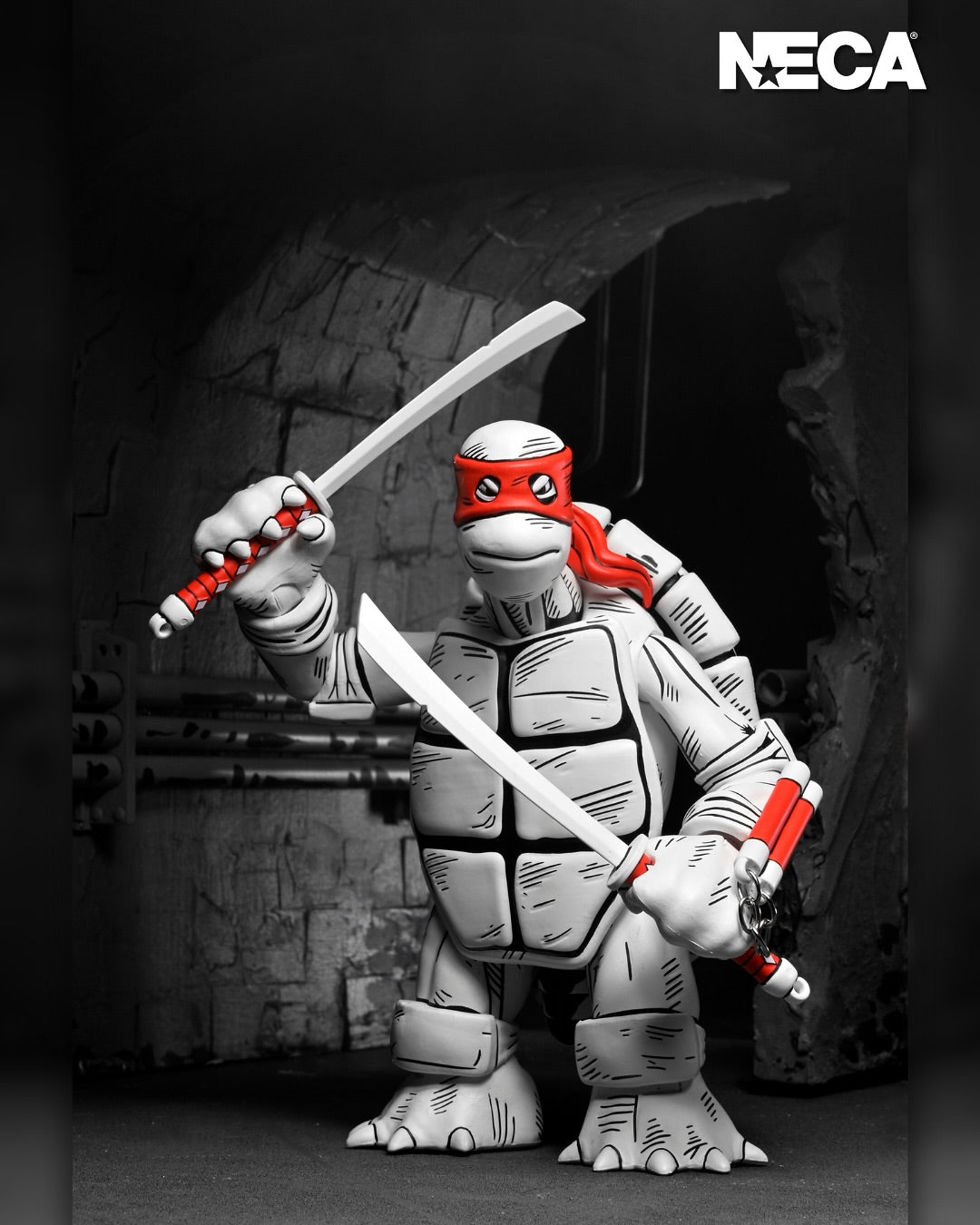 NECA - TMNT: Archie Comics - Black & White First Turtles Action Figure 2-Pack