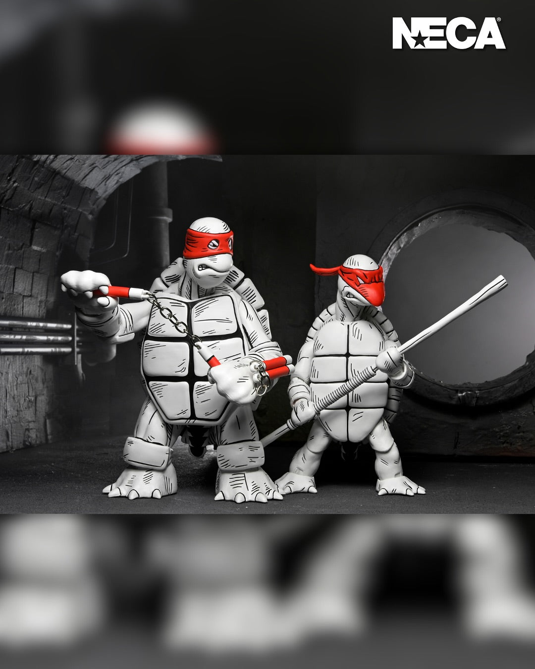 NECA - TMNT: Archie Comics - Black & White First Turtles Action Figure 2-Pack