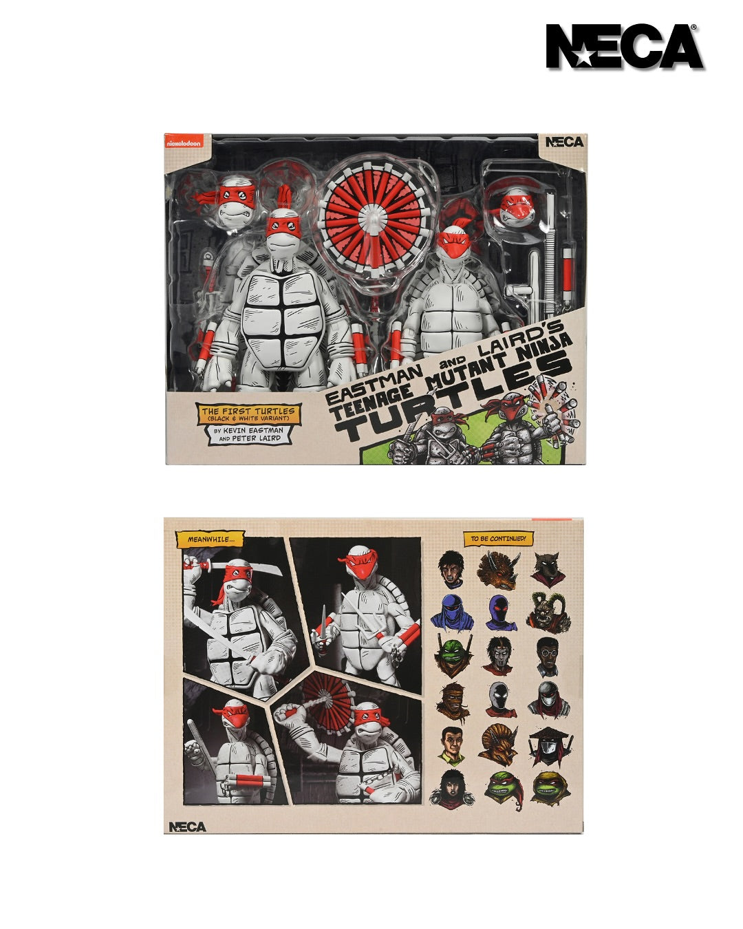 NECA - TMNT: Archie Comics - Black & White First Turtles Action Figure 2-Pack