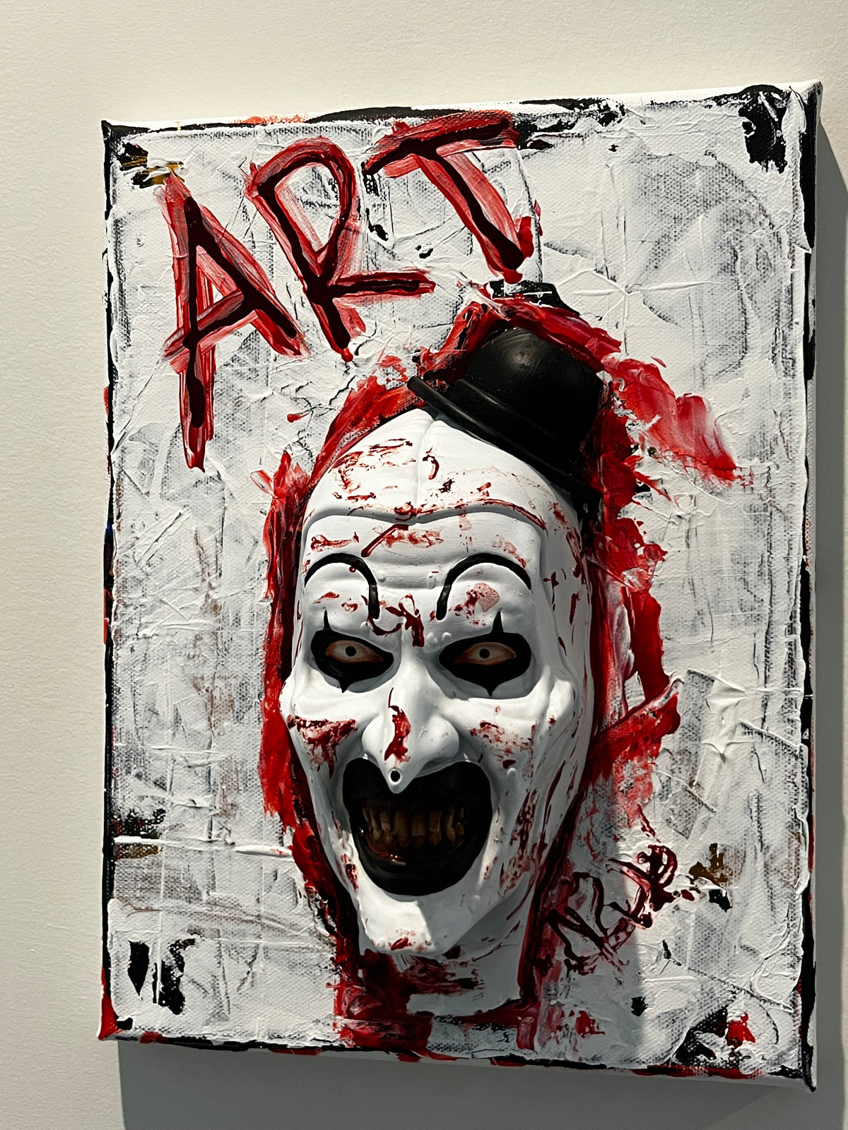 Brentz Dolz Terrifier: Art the Clown (B&W) 3D Wall Art 8x10