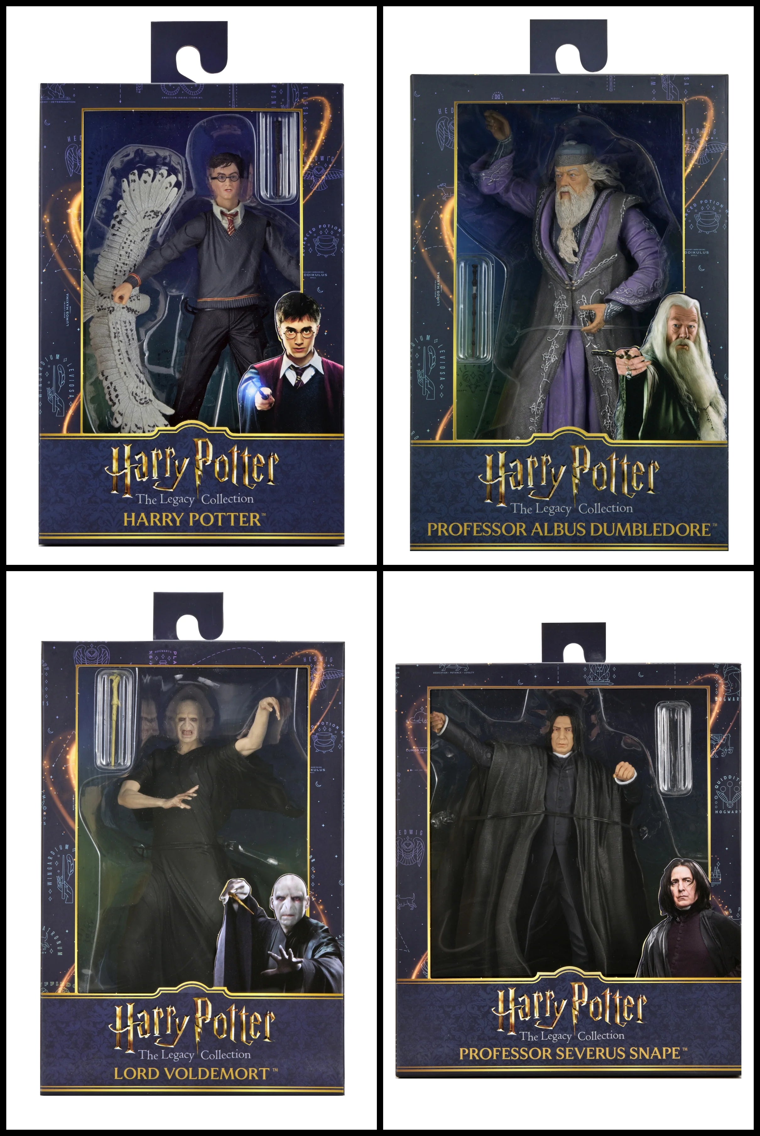 NECA - Harry Potter - Legacy Collection 7" Scale Action Figure Bundle (Harry Potter, Albus Dumbledore, Severus Snape & Voldemort) (Pre-Order Ships April 2026)