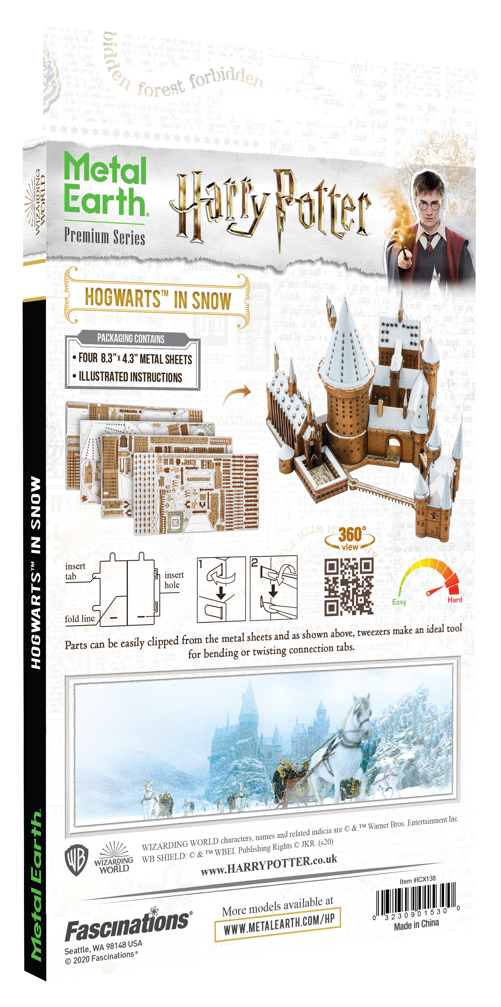 Metal Earth - Premium Series - Harry Potter: Hogwarts in Snow Model Kit