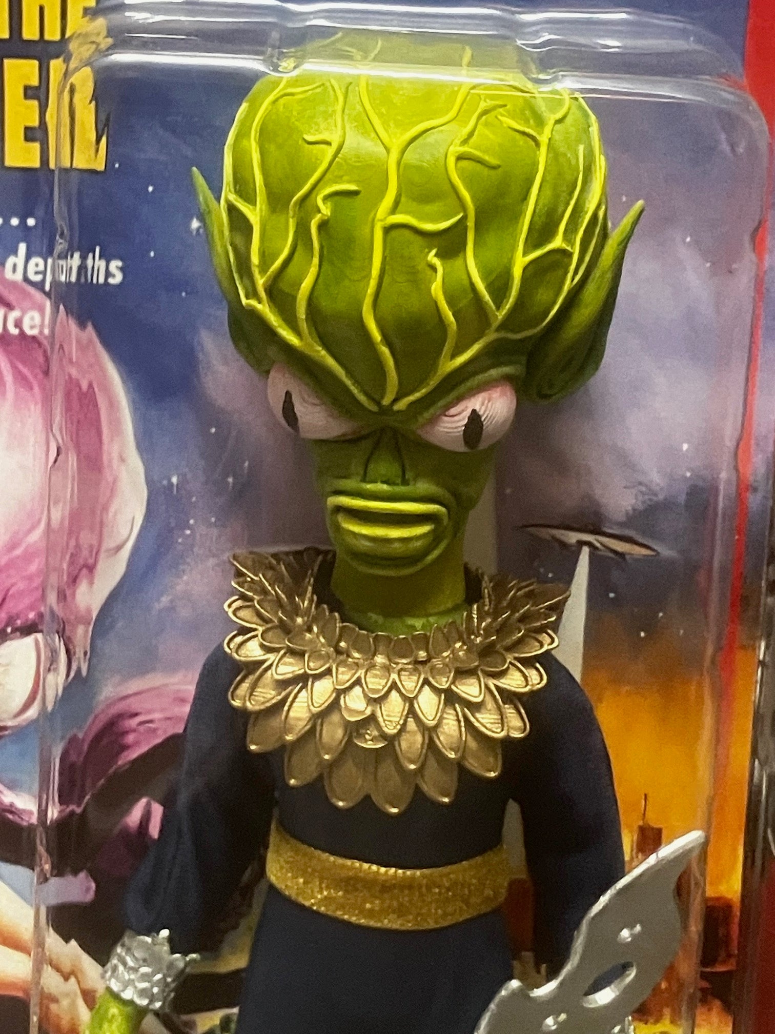 Brentz Dolz Invasion Of The Saucer-Men - Green Alien (Navy Blue Suit) 8" Art Action Figure