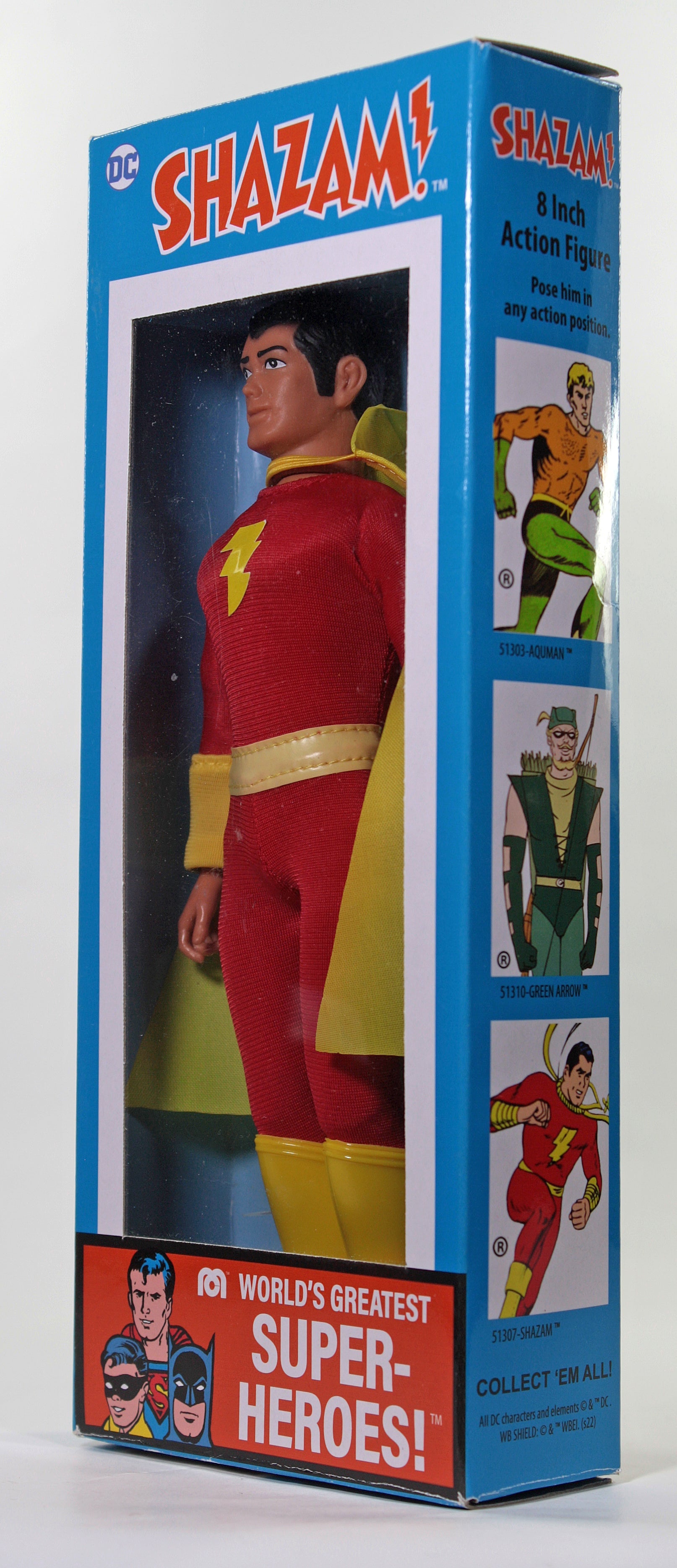Damaged Package Mego Wave 16 - Shazam 50th Anniversary World's Greatest Superheroes (Classic Box) 8" Action Figure