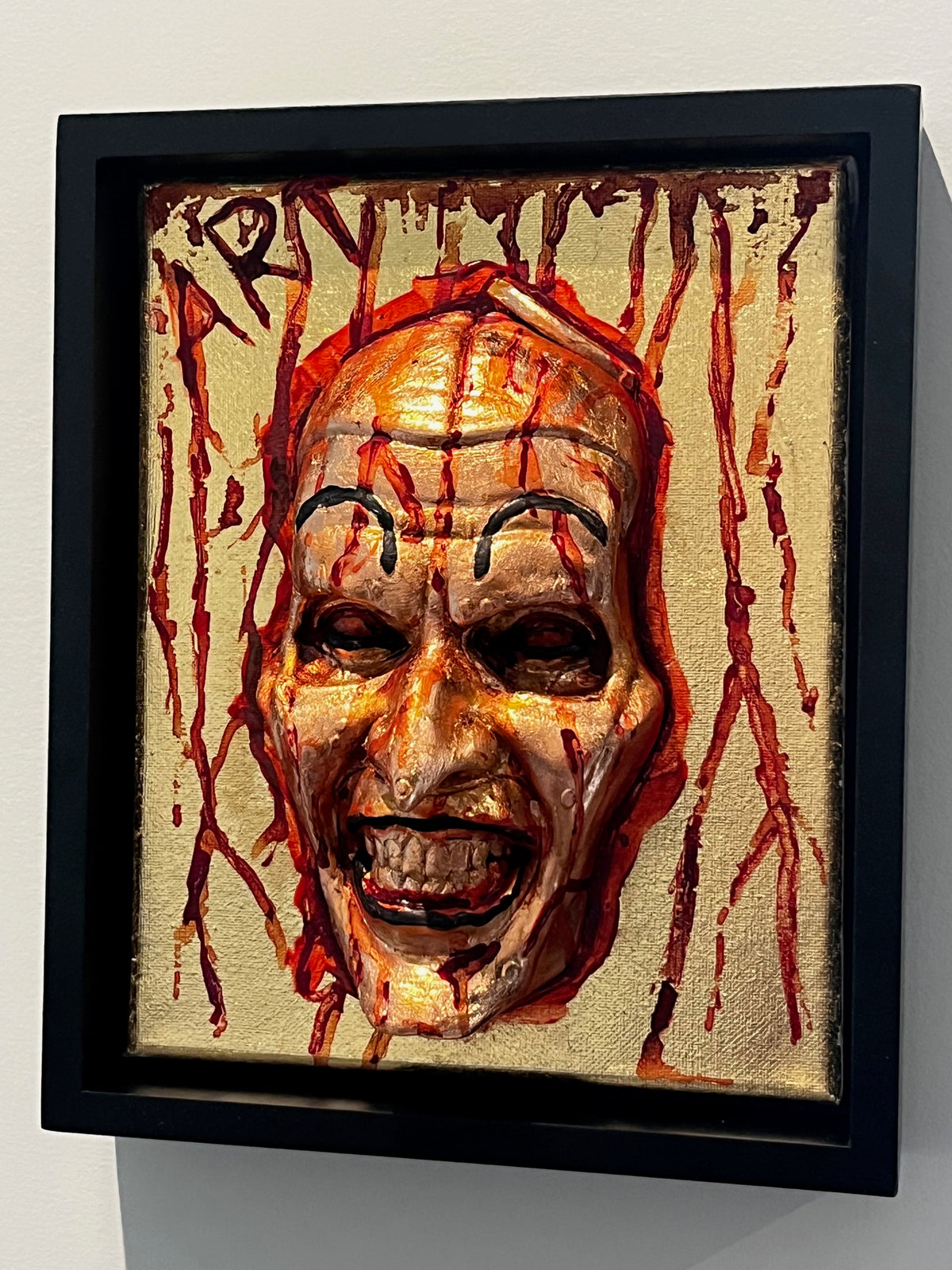 Brentz Dolz Terrifier: Art the Clown (Gold Leaf) 3D Wall Art 8x10