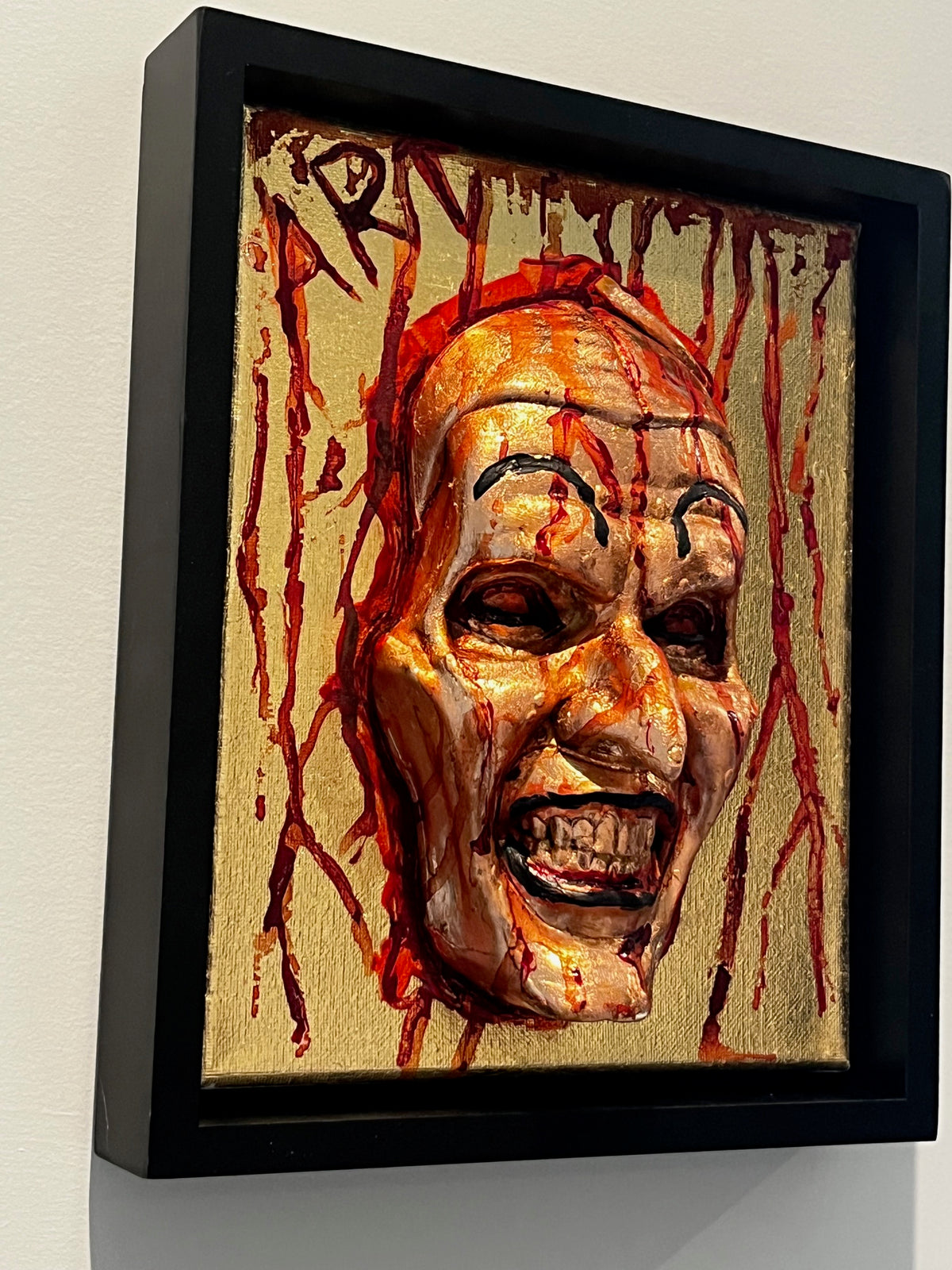 Brentz Dolz Terrifier: Art the Clown (Gold Leaf) 3D Wall Art 8x10