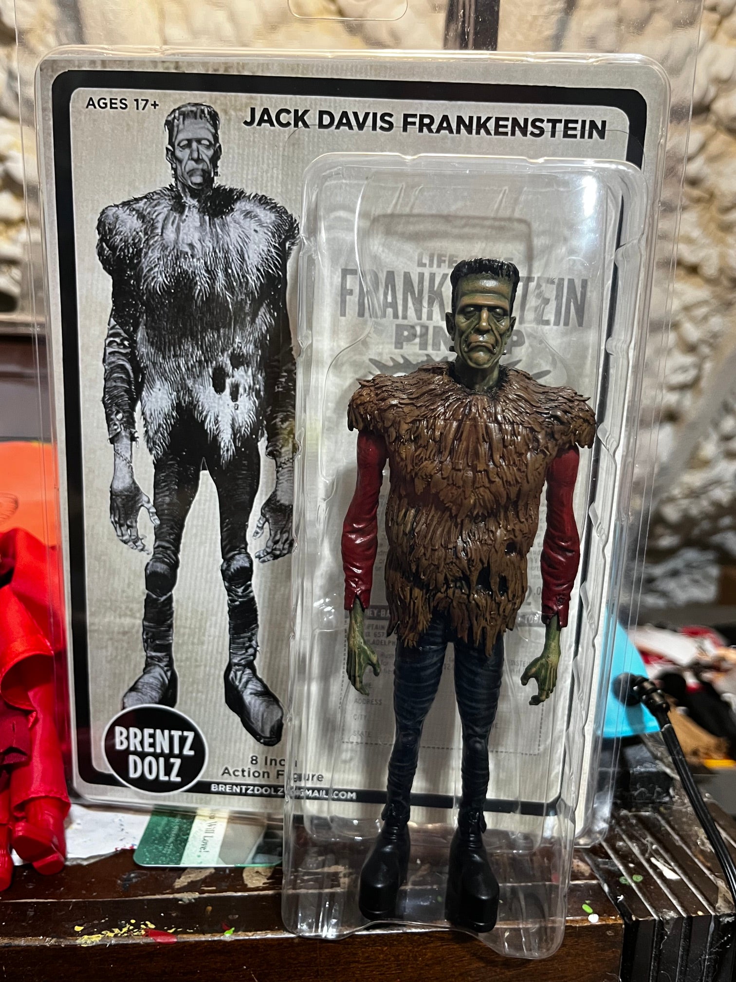 Brentz Dolz Jack Davis - Frankenstein (Red Variant) 8" Art Action Figure