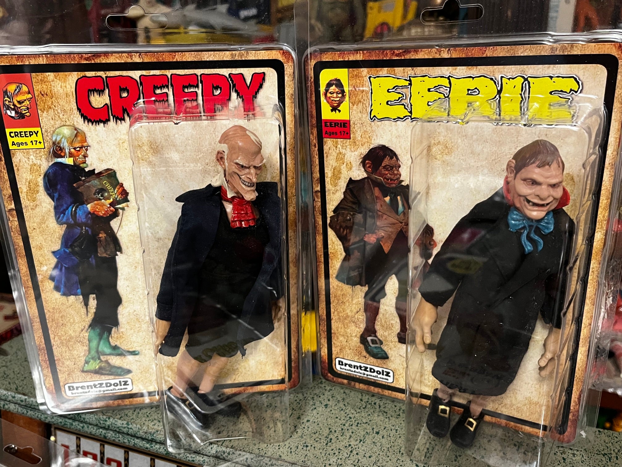 Brentz Dolz Eerie Magazine - Uncle Creepy & Cousin Eerie 8" Art Action Figure Set
