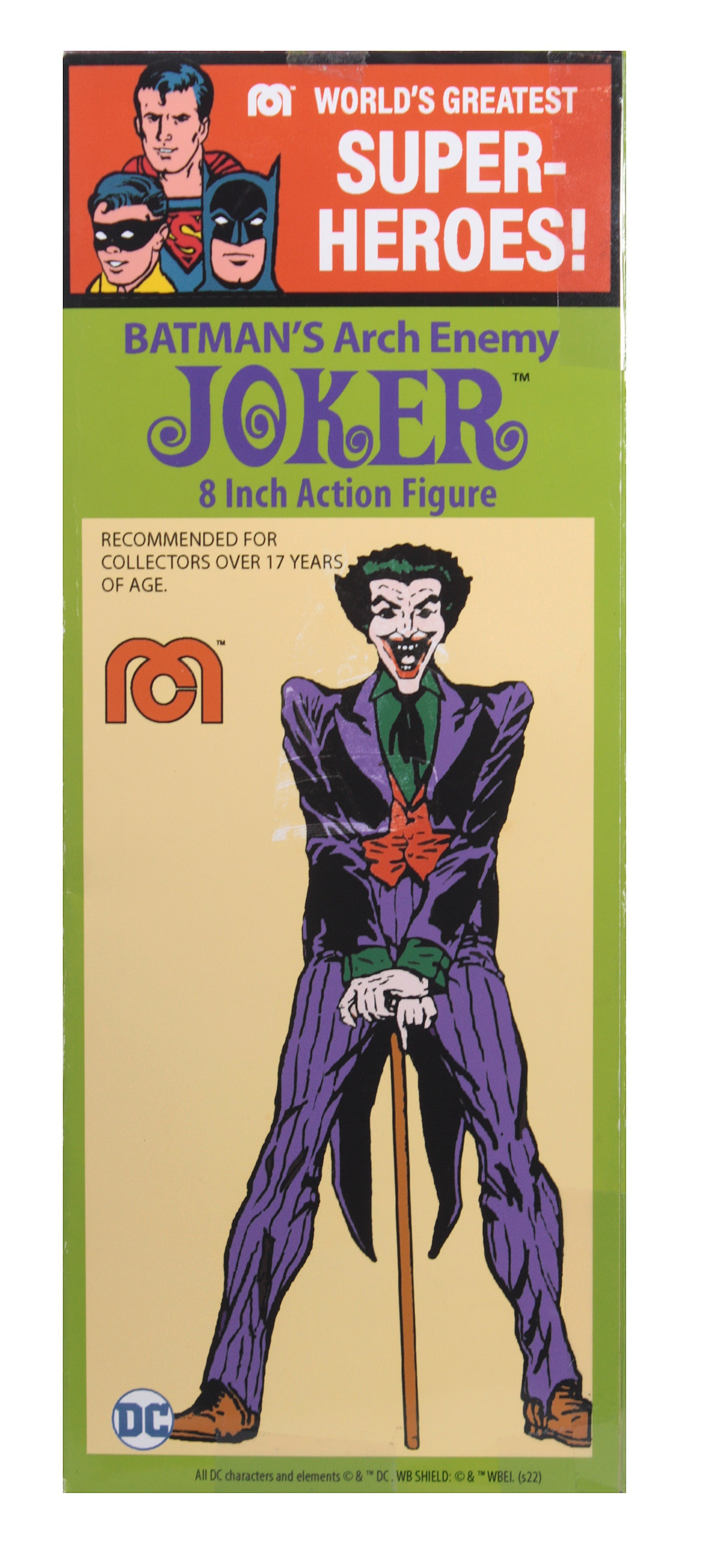Damaged Package Mego Wave 17 - Joker 50th Anniversary World's Greatest Superheroes (Classic Box) 8" Action Figure