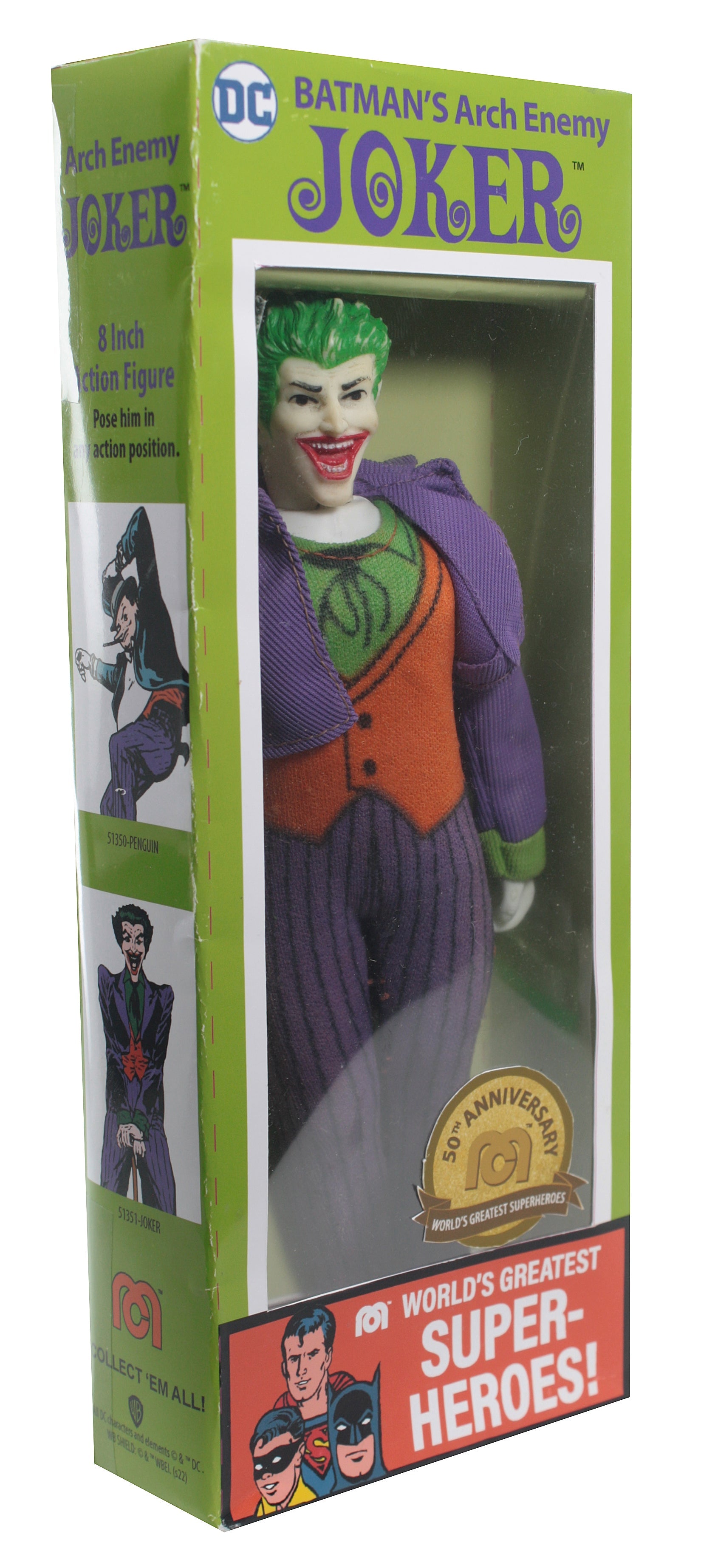 Damaged Package Mego Wave 17 - Joker 50th Anniversary World's Greatest Superheroes (Classic Box) 8" Action Figure