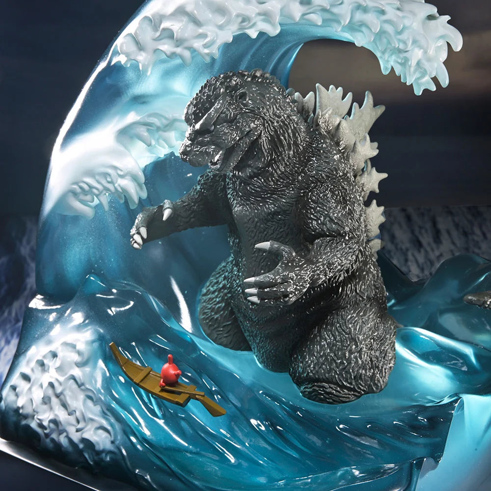 Kidrobot - Great Wave Godzilla with Dunny 8" Resin Art Figure (Limited Edition)