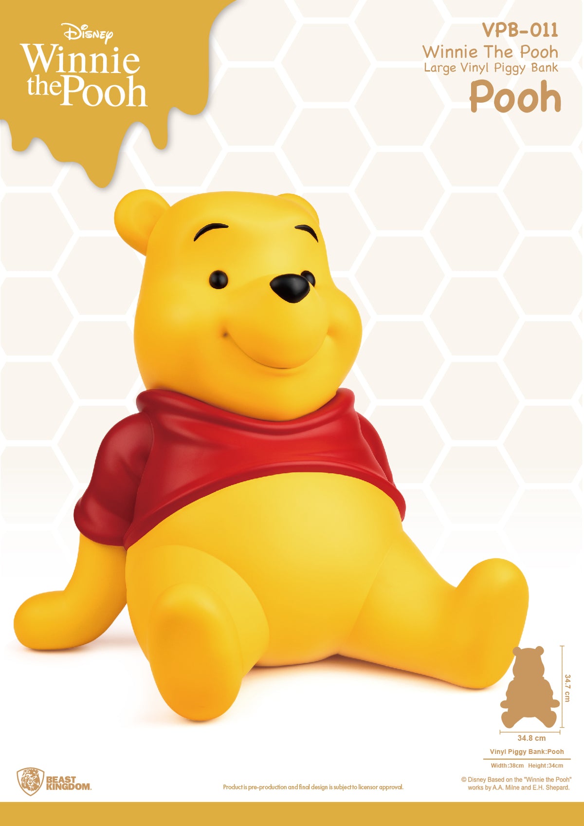 BEAST KINGDOM - DISNEY - WINNIE THE POOH LARGE VINYL PIGGY BANK