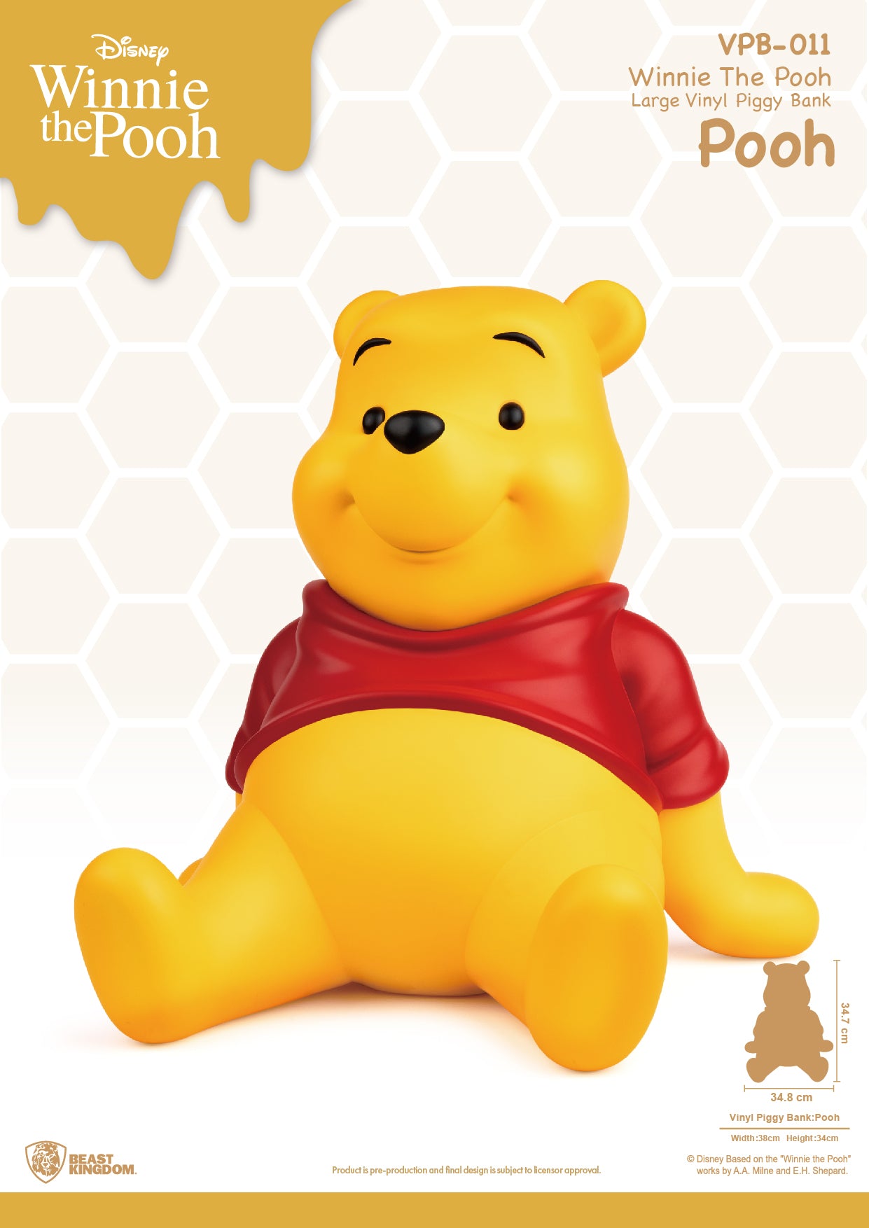 BEAST KINGDOM - DISNEY - WINNIE THE POOH LARGE VINYL PIGGY BANK