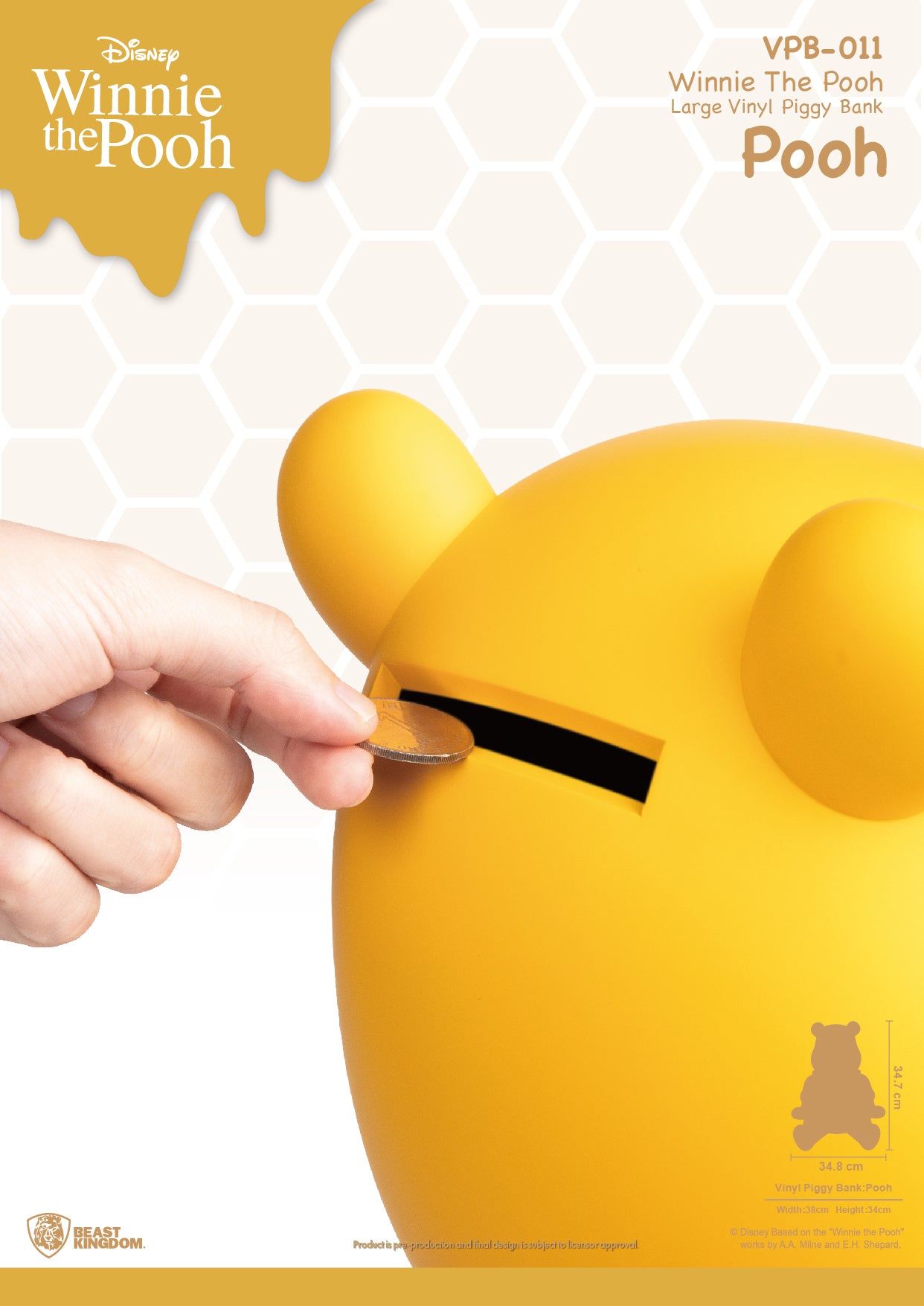 BEAST KINGDOM - DISNEY - WINNIE THE POOH LARGE VINYL PIGGY BANK