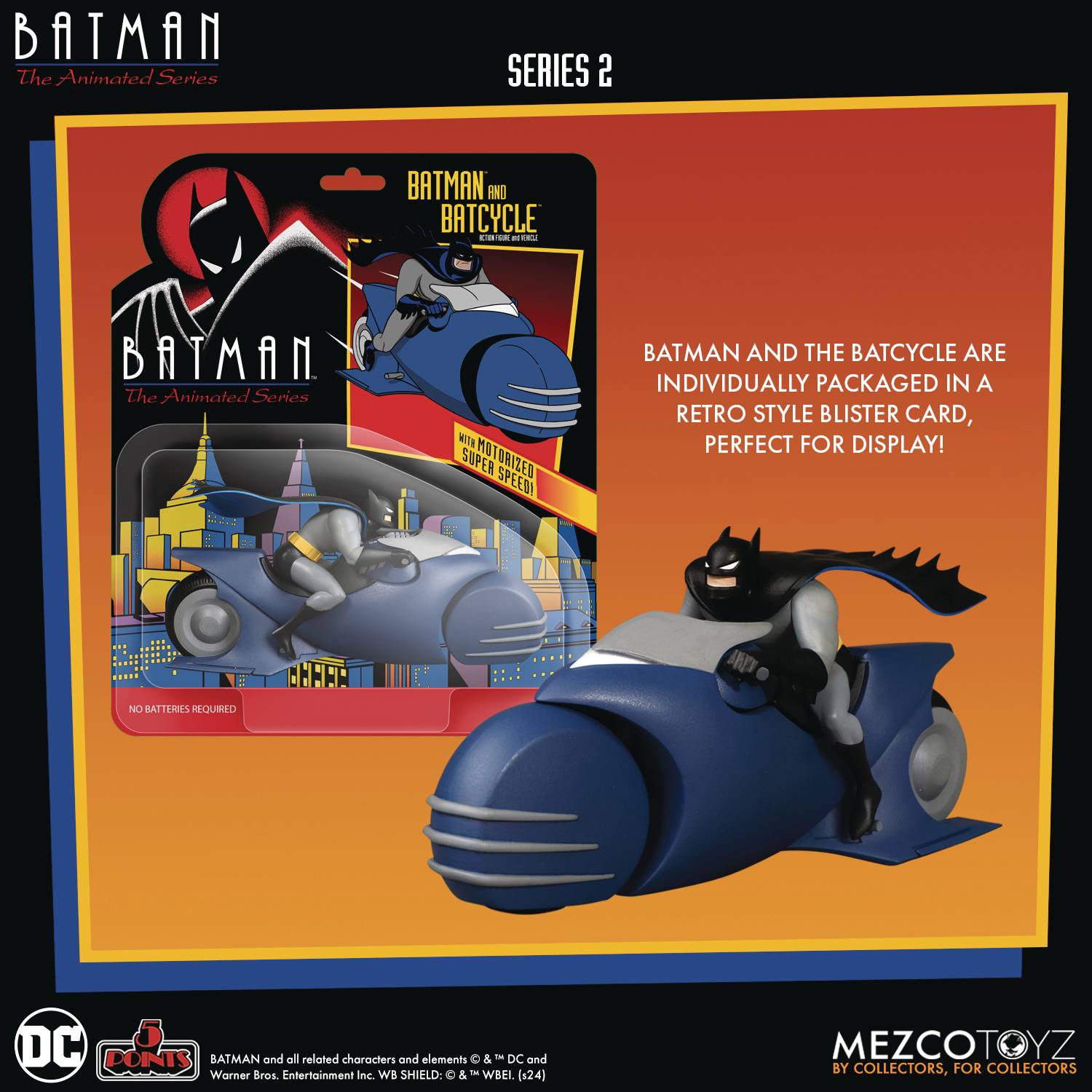 5 Points - Batman: The Animated Series - Batman & Batcycle Set (Pre-Order Ships August 2025)