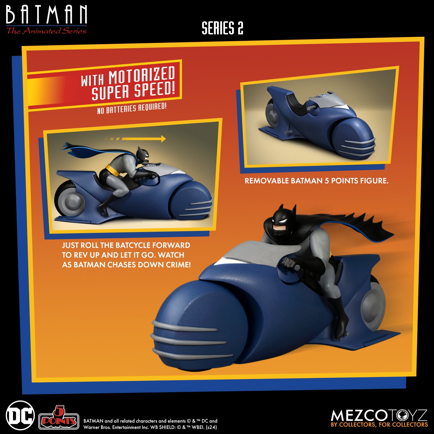 5 Points - Batman: The Animated Series - Batman & Batcycle Set (Pre-Order Ships August 2025)