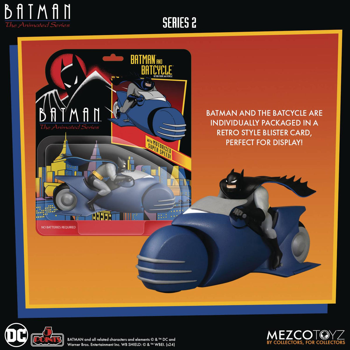 5 Points - Batman: The Animated Series - Batman & Batcycle Set (Pre-Order Ships August 2025)
