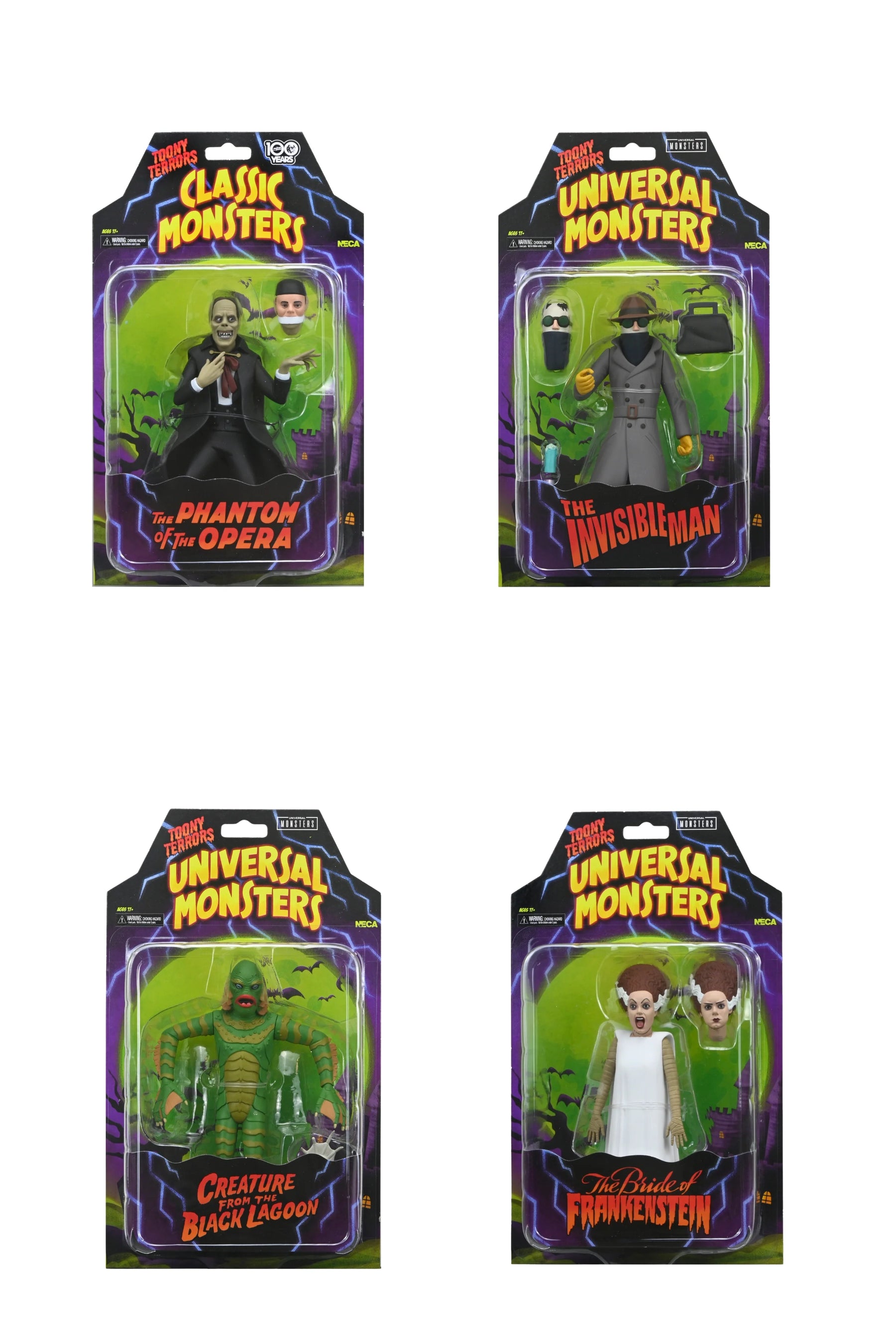 NECA - Toony Terrors (Series 12) - Universal Monsters 6" Action Figures Set of 4 (Pre-Order Ships July 2025)