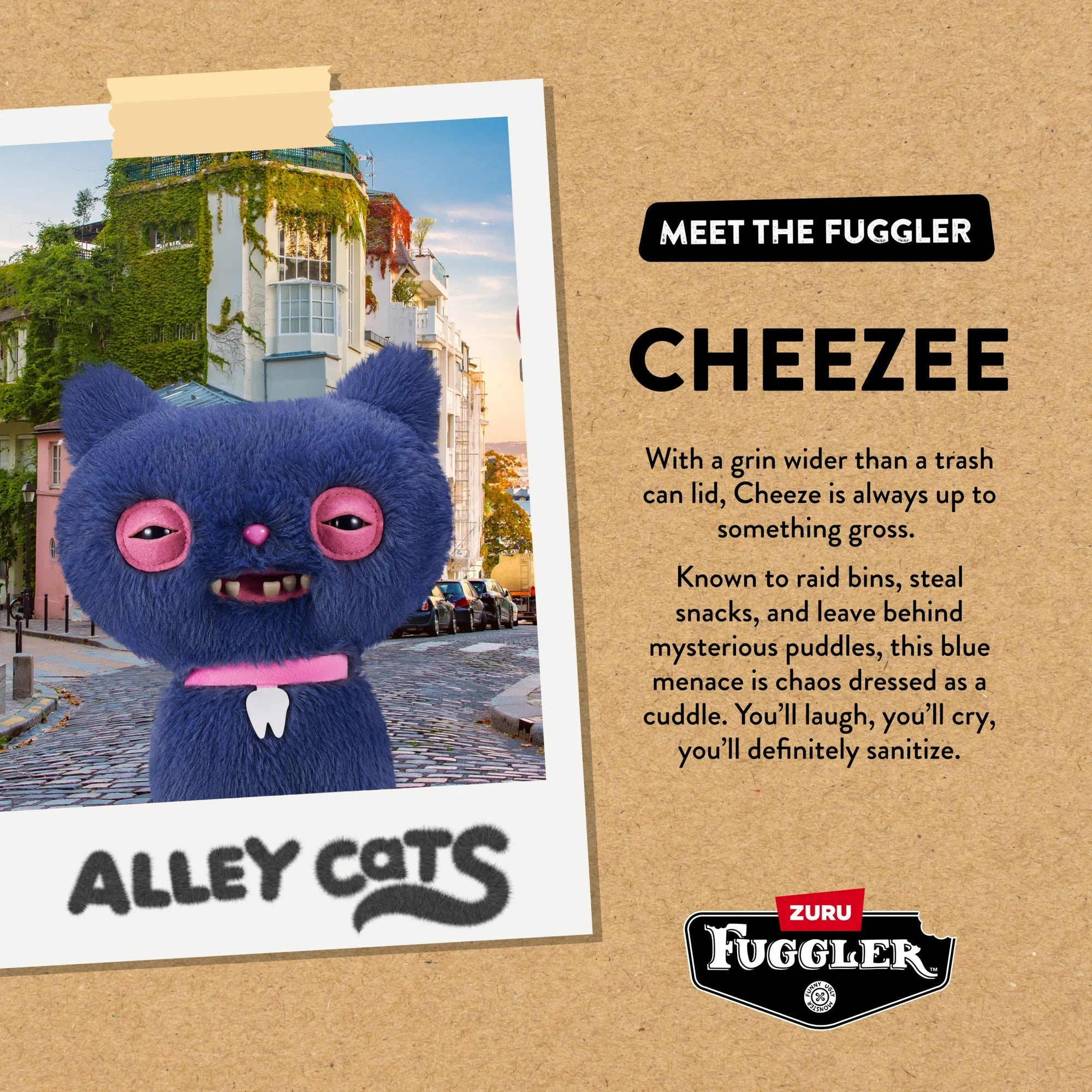 Fuggler Alley Cats Cheezee (Blue) 9-Inch Plush Figure
