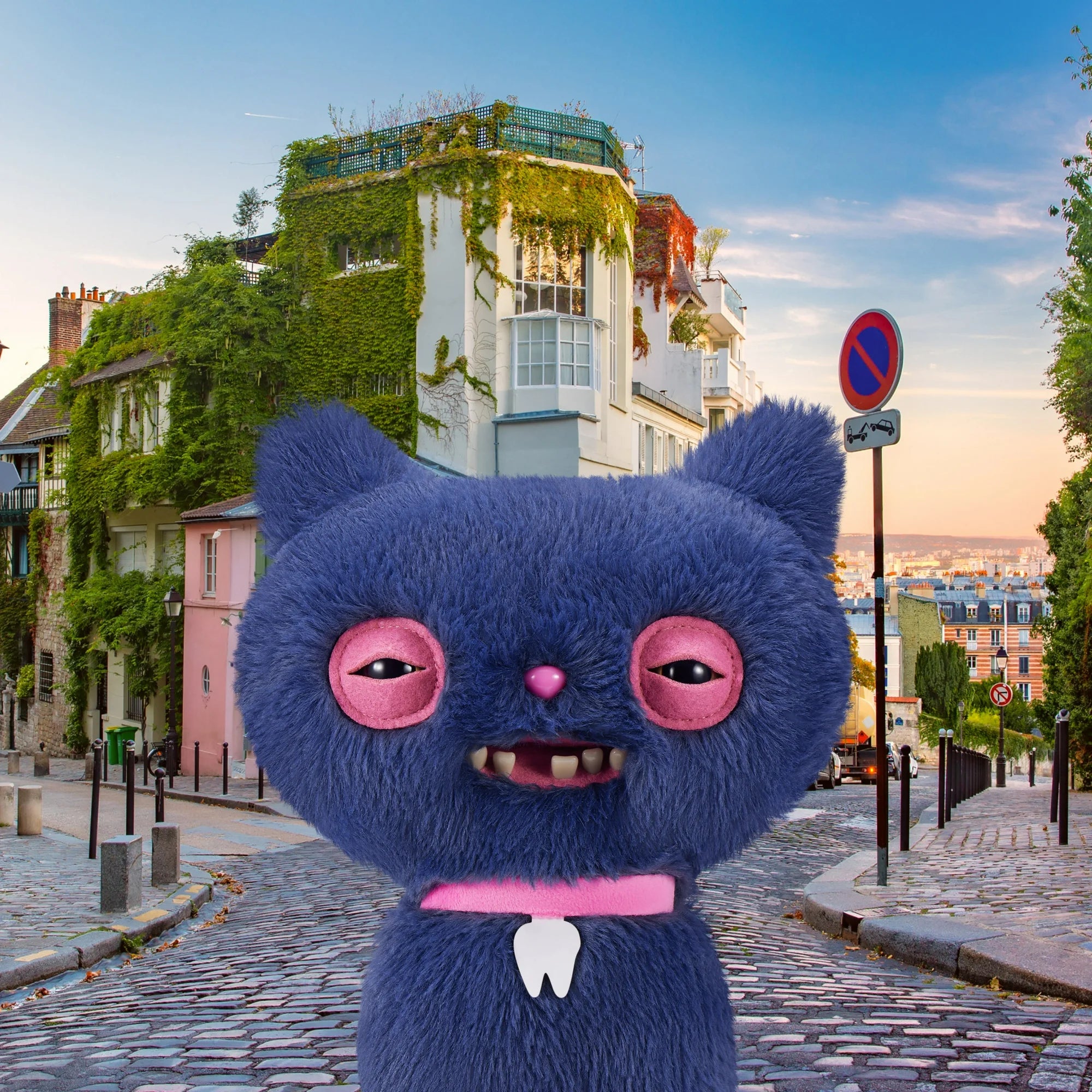 Fuggler Alley Cats Cheezee (Blue) 9-Inch Plush Figure