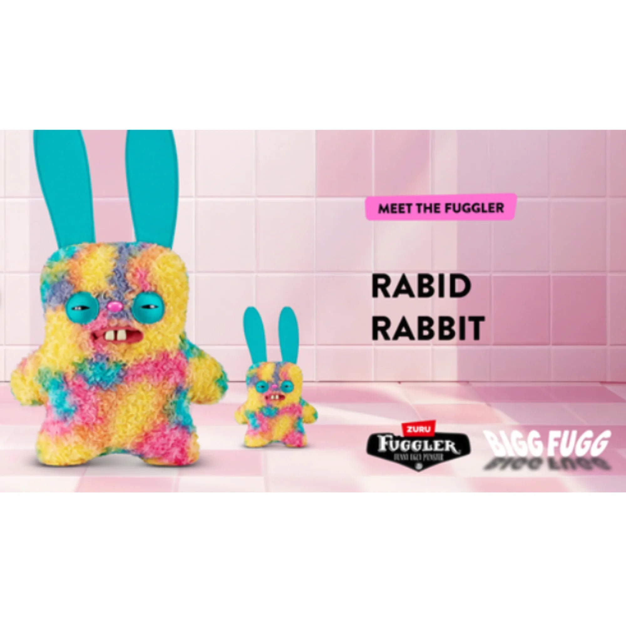 Fuggler - Bigg Fuggs - Rabid Rabbit (Tie-Dye) - 18" Plush Figure