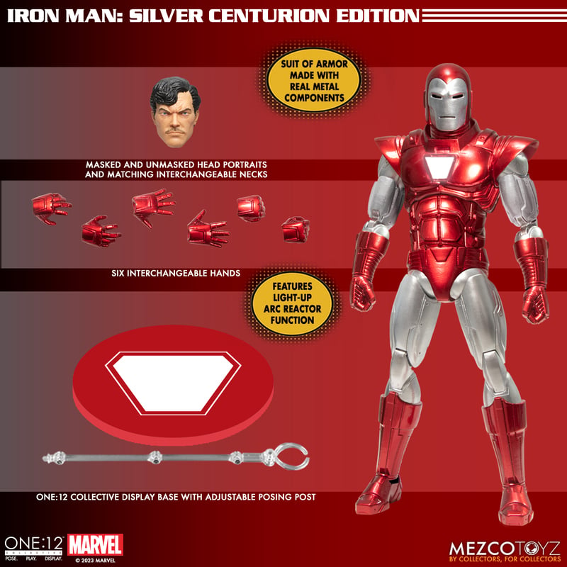 One:12 Collective - Iron Man: Silver Centurion (Pre-Order Ships March 2024)