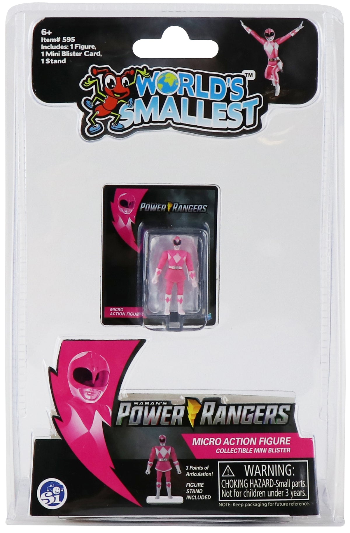 World's Smallest Power Rangers Pink Ranger Micro Action Figure - Zlc Collectibles