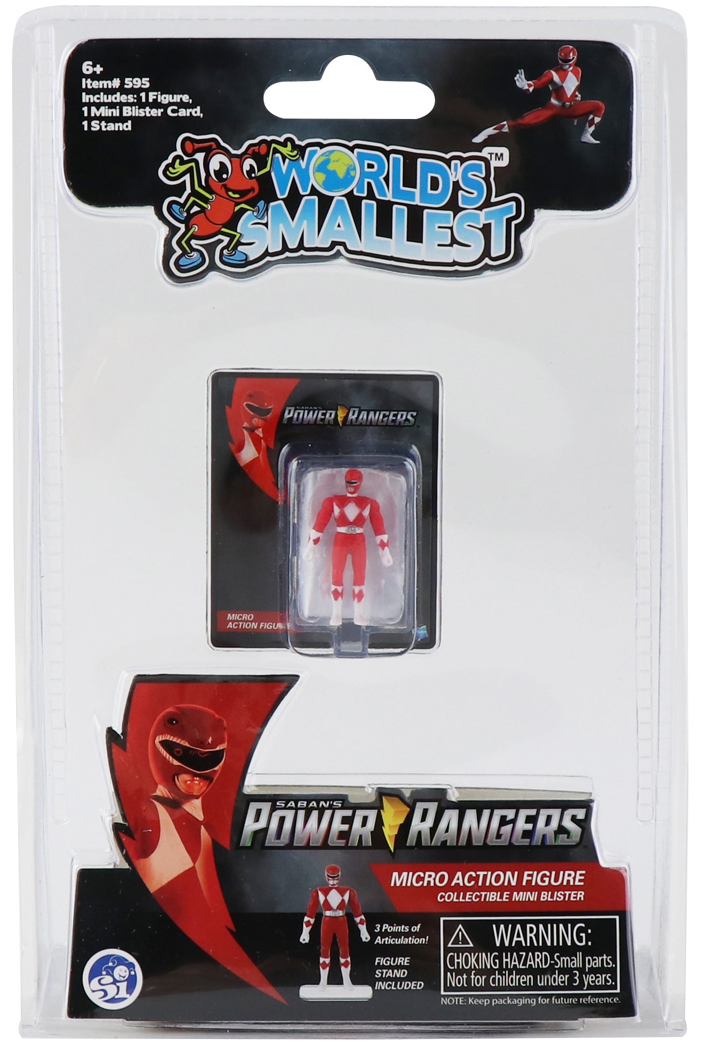 World s Smallest Power Rangers Red Ranger Micro Action Figures