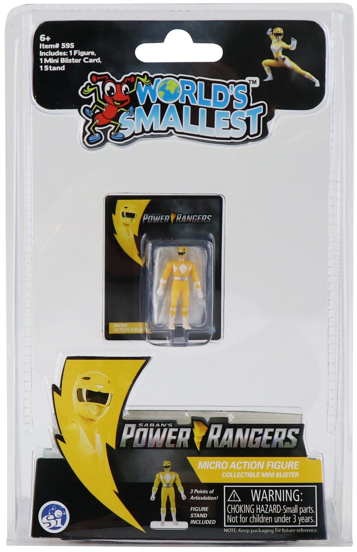 World's Smallest Power Rangers Yellow Ranger Micro Action Figure - Zlc Collectibles