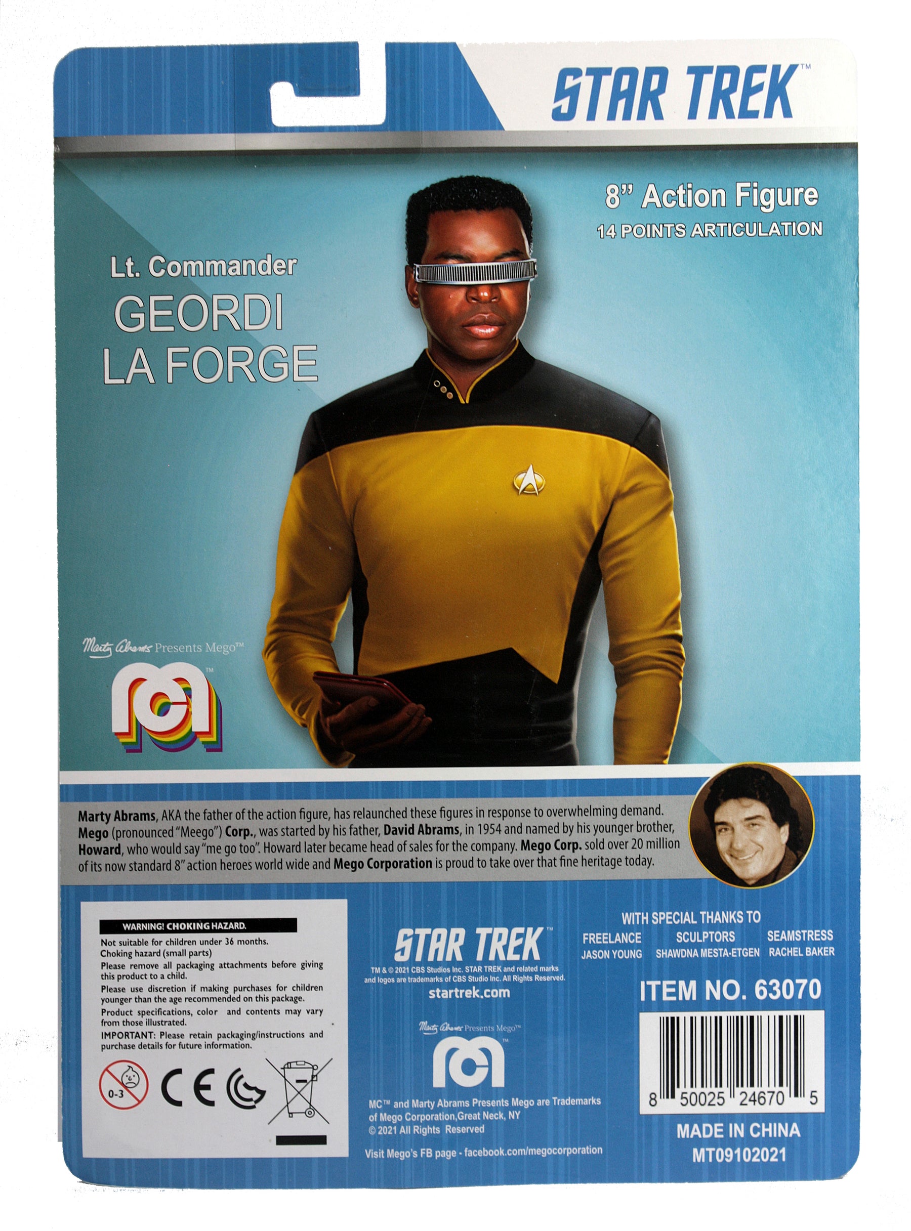 Mego Star Trek Wave 14 - La Forge 8" Action Figure (Pre-Order Ships Dec/Jan) - Zlc Collectibles