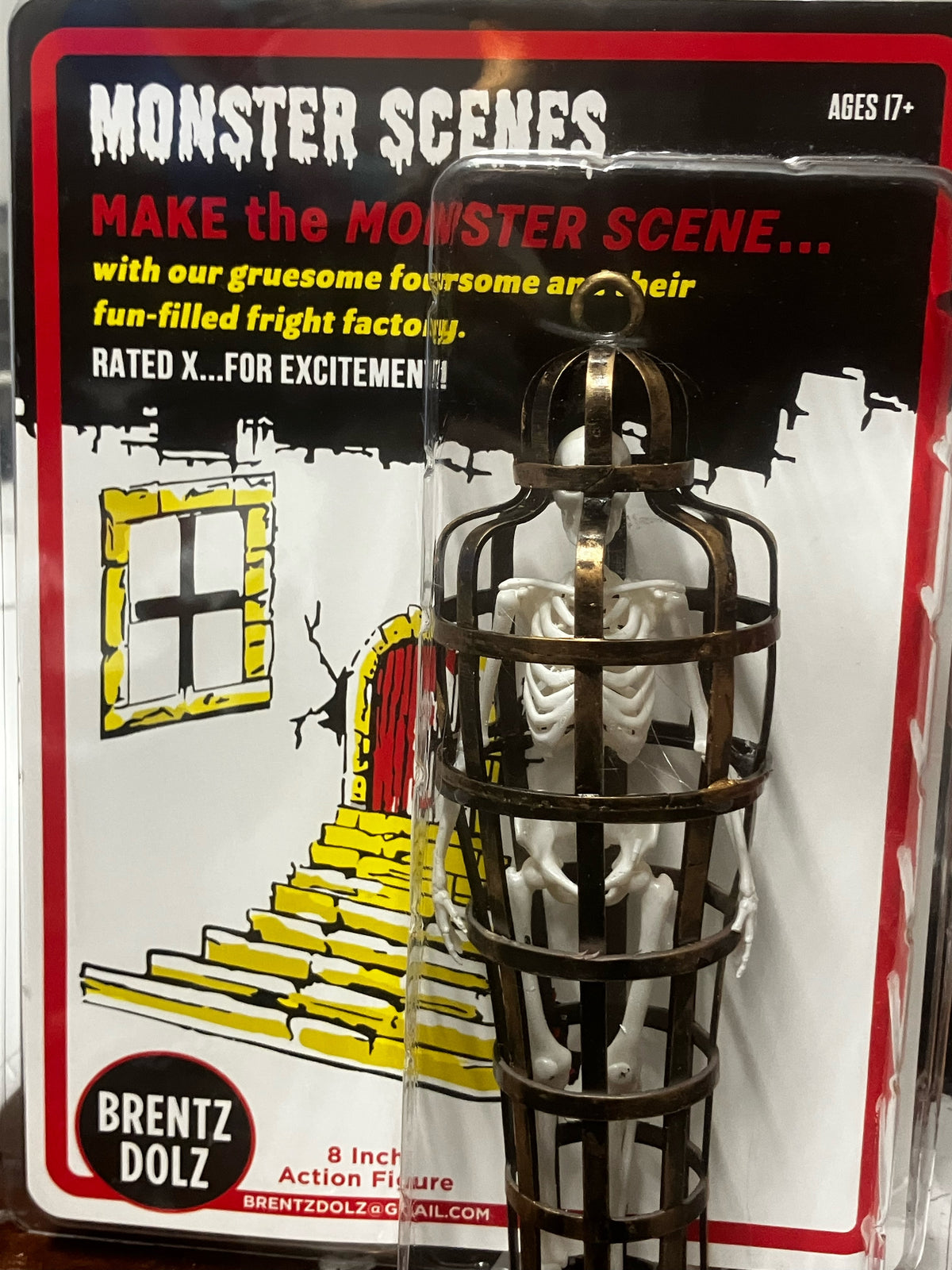 Brentz Dolz 1970's Monster Scenes - Hanging Gold Cage Accessory