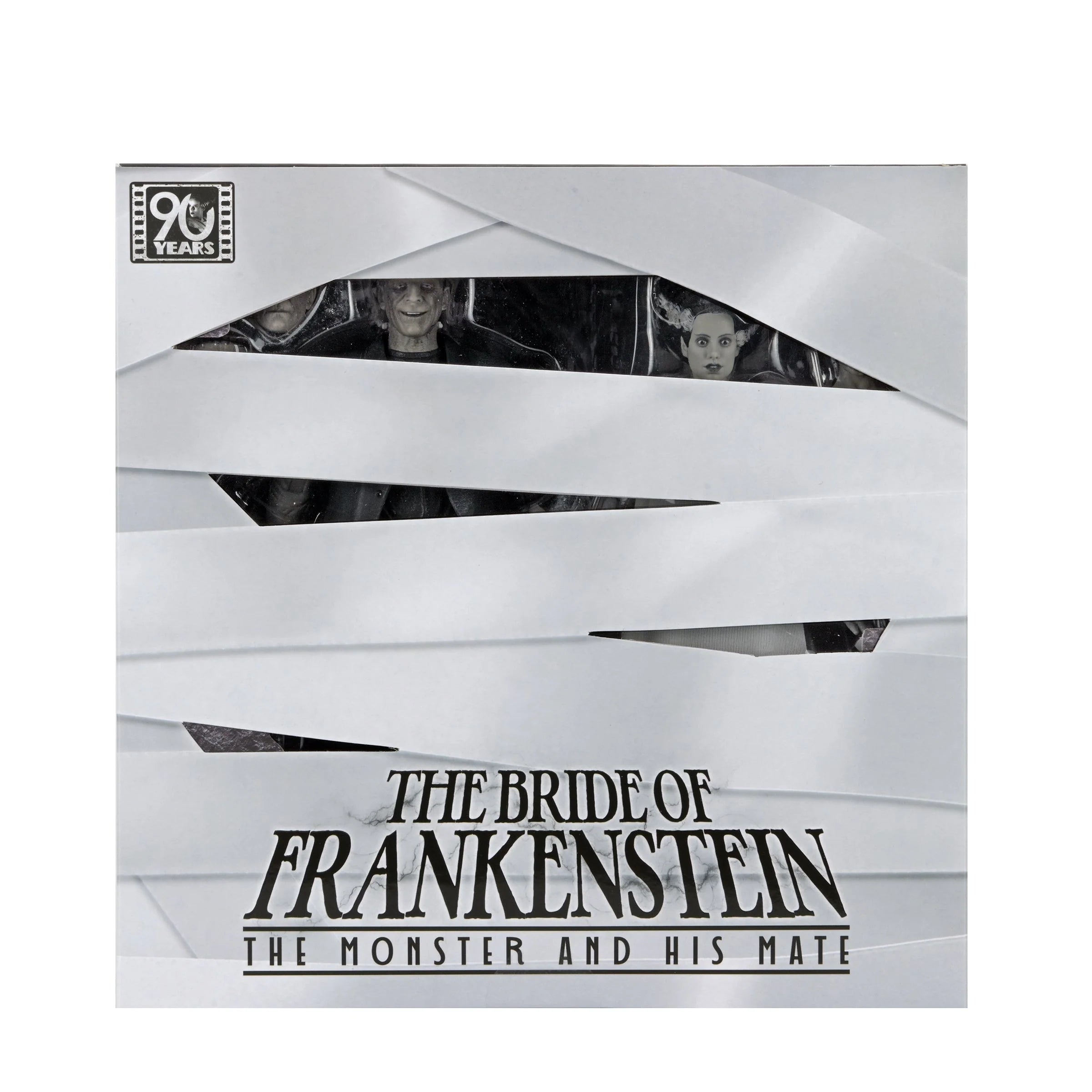 NECA - Universal Monsters - Bride of Frankenstein 90th Anniversary - Ultimate The Monster & His Bride (B&W) 7" Scale Action Figure 2-Pack