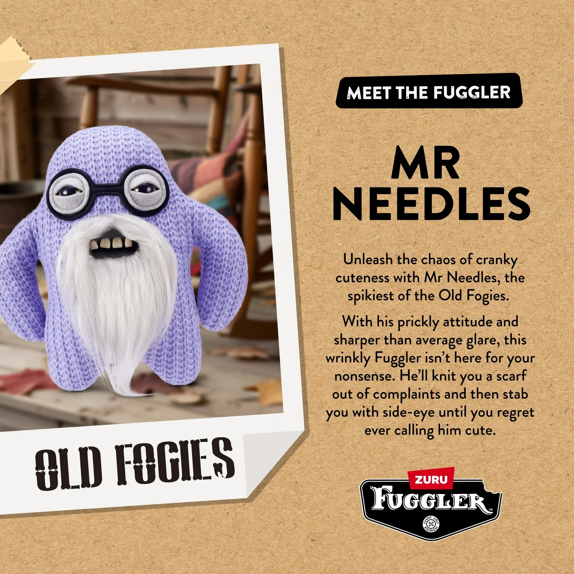 Fuggler Old Fogies Mr Needles 9-Inch Plush Figure