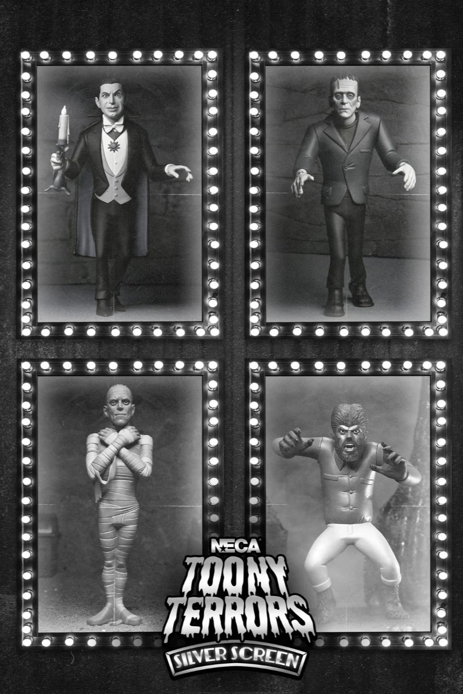 NECA - Toony Terrors - Universal Monsters Silver Screen Edition 6" Action Figure 4-Pack