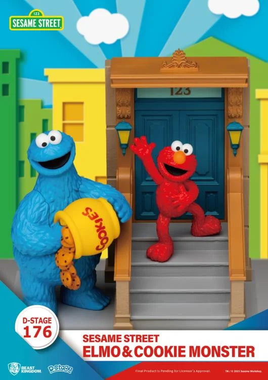BEAST KINGDOM - Sesame Street D-Stage DS-176 Elmo & Cookie Monster Statue (Pre-Order Ships 1st Quarter 2026)
