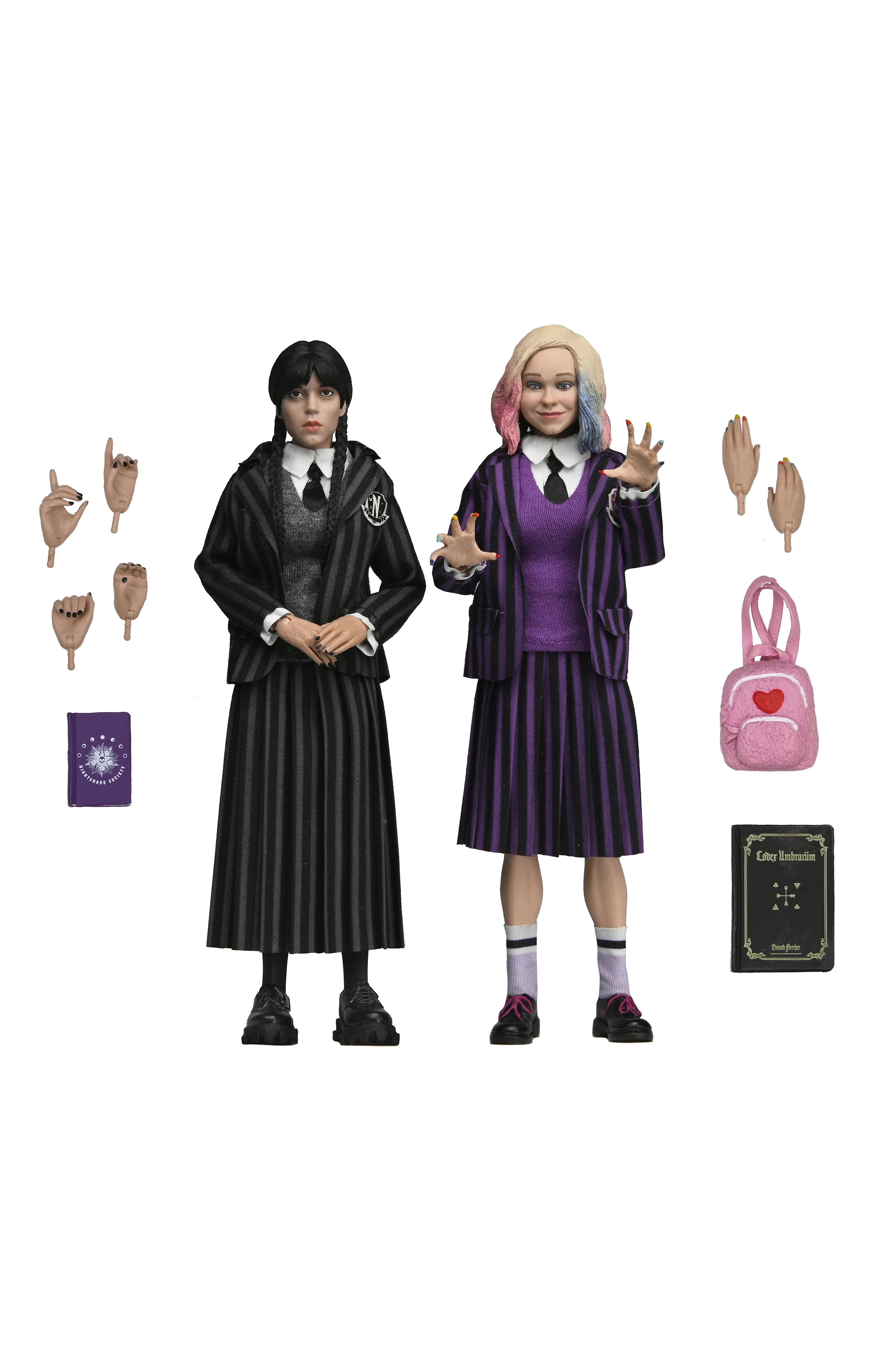 NECA - Wednesday - Wednesday Addams & Enid (Nevermore Uniforms) 8" Clothed Action Figure 2-Pack
