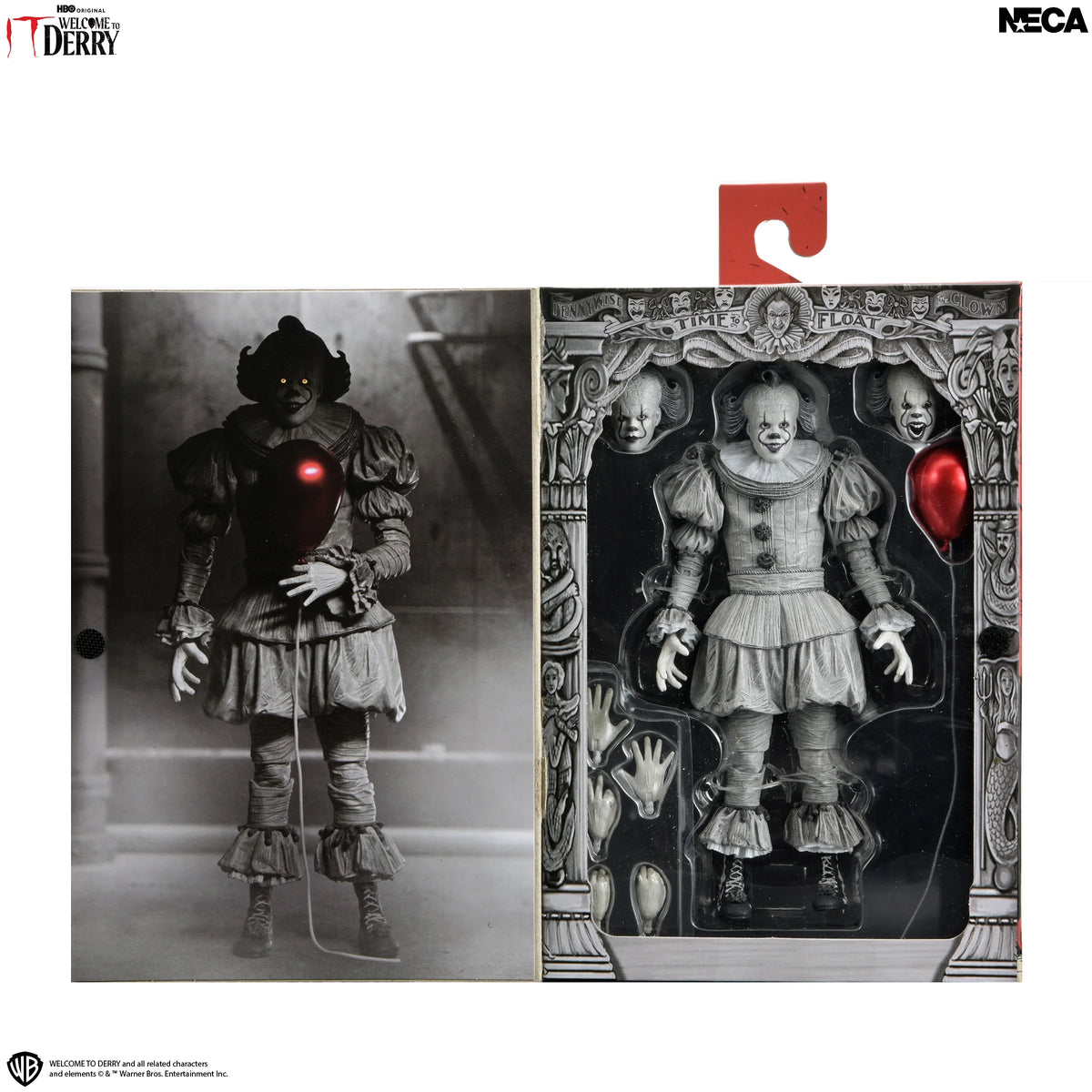 NECA - IT: Welcome to Derry - Ultimate Black and White Pennywise 7" Scale Action Figure