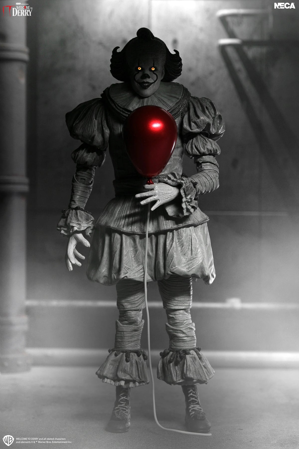 NECA - IT: Welcome to Derry - Ultimate Black and White Pennywise 7" Scale Action Figure