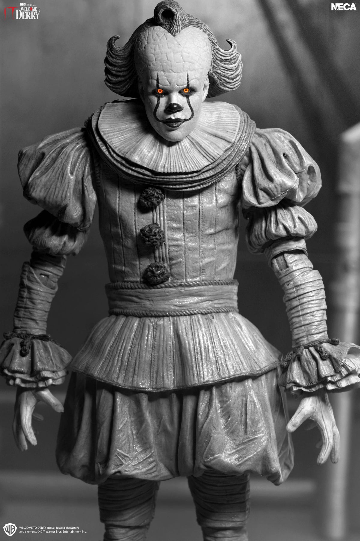 NECA - IT: Welcome to Derry - Ultimate Black and White Pennywise 7" Scale Action Figure