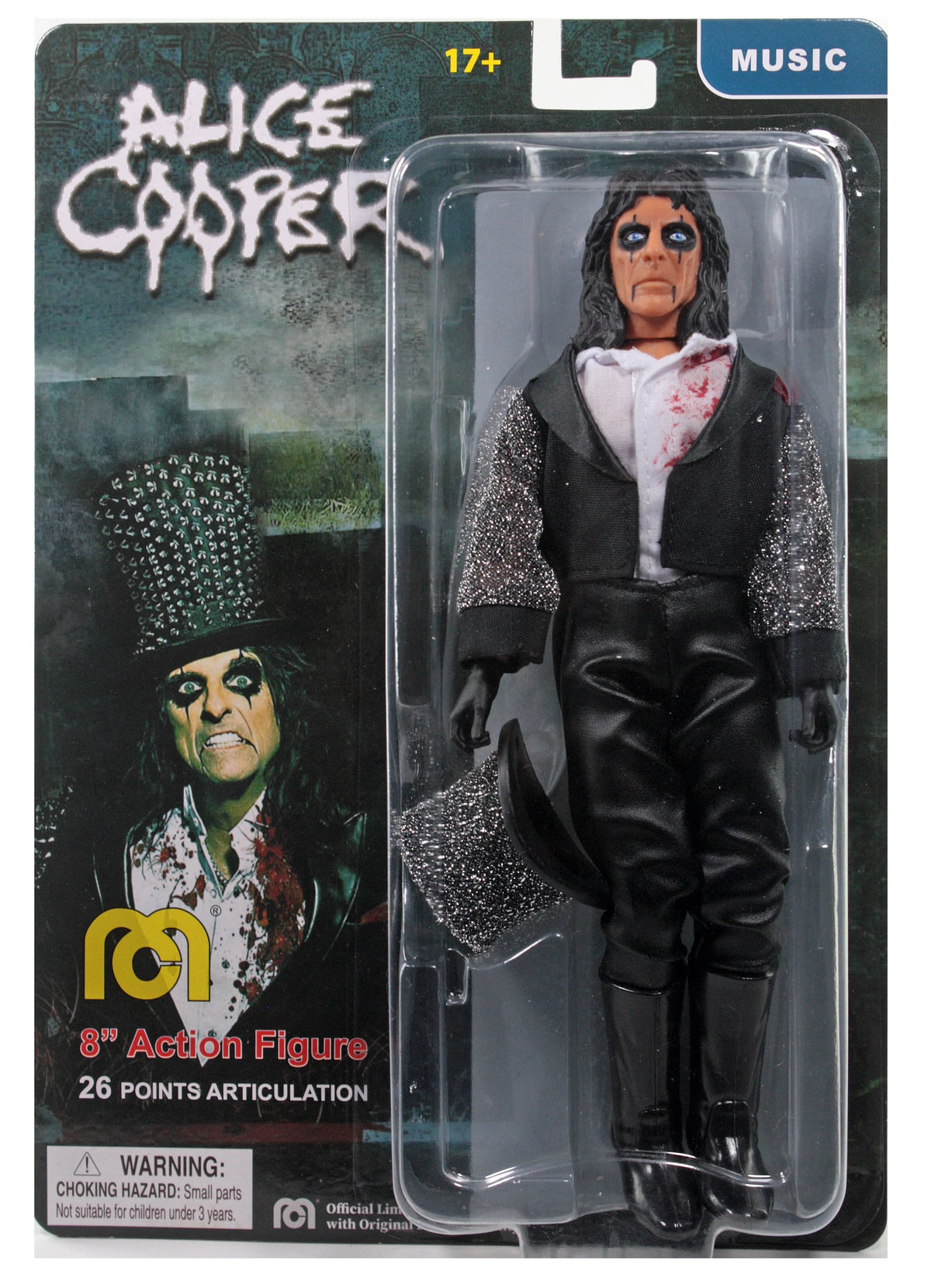 Damaged Package Mego Music Wave 18 - Alice Cooper - "Welcome to My Nightmare" 8" Action Figure (Re-Release of Wave 17 Version)