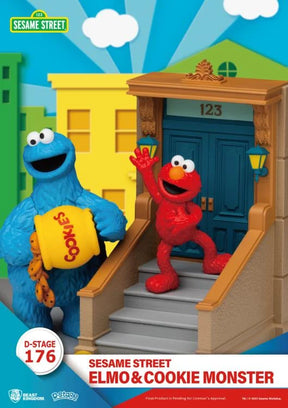 BEAST KINGDOM - Sesame Street D-Stage DS-176 Elmo & Cookie Monster Statue (Pre-Order Ships 1st Quarter 2026)