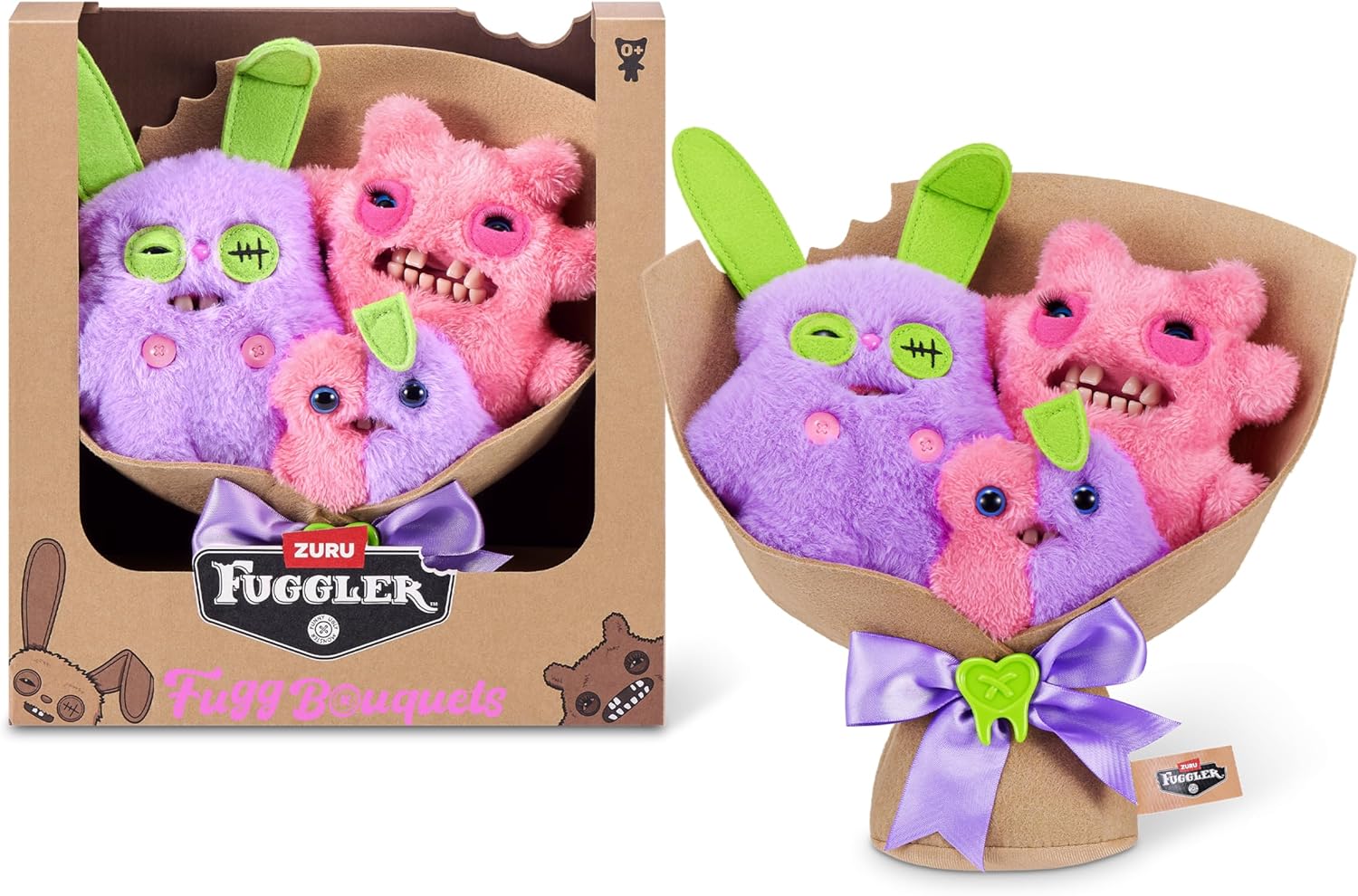 Fuggler - Fugg Bouquets - Dad, Mom, & Baby Plush 3-Pack (Rabid Rabbit, Sir Nubbynuts, & Nubbybits)