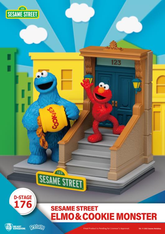 BEAST KINGDOM - Sesame Street D-Stage DS-176 Elmo & Cookie Monster Statue (Pre-Order Ships 1st Quarter 2026)