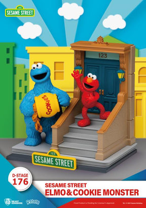 BEAST KINGDOM - Sesame Street D-Stage DS-176 Elmo & Cookie Monster Statue (Pre-Order Ships 1st Quarter 2026)